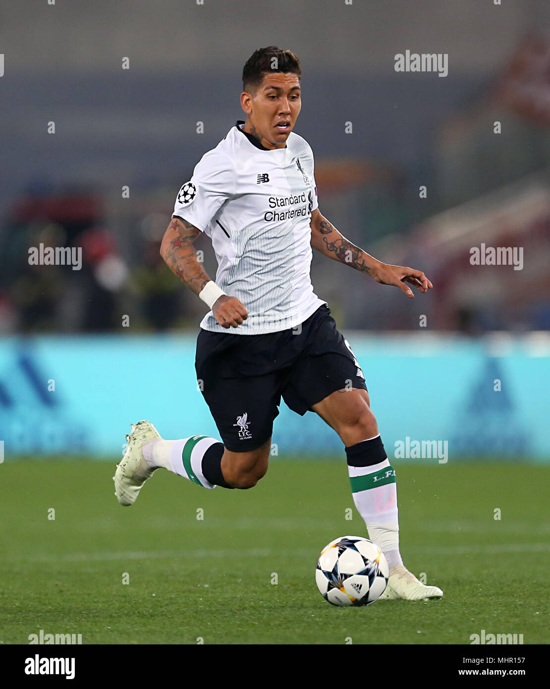 Di Liverpool Roberto Firmino durante la UEFA Champions League, Semi Finale, la seconda gamba allo Stadio Olimpico di Roma. Stampa foto di associazione. Picture Data: Mercoledì 2 maggio 2018. Vedere PA storia SOCCER Roma. Foto di credito dovrebbe leggere: Steven Paston/PA FILO Foto Stock