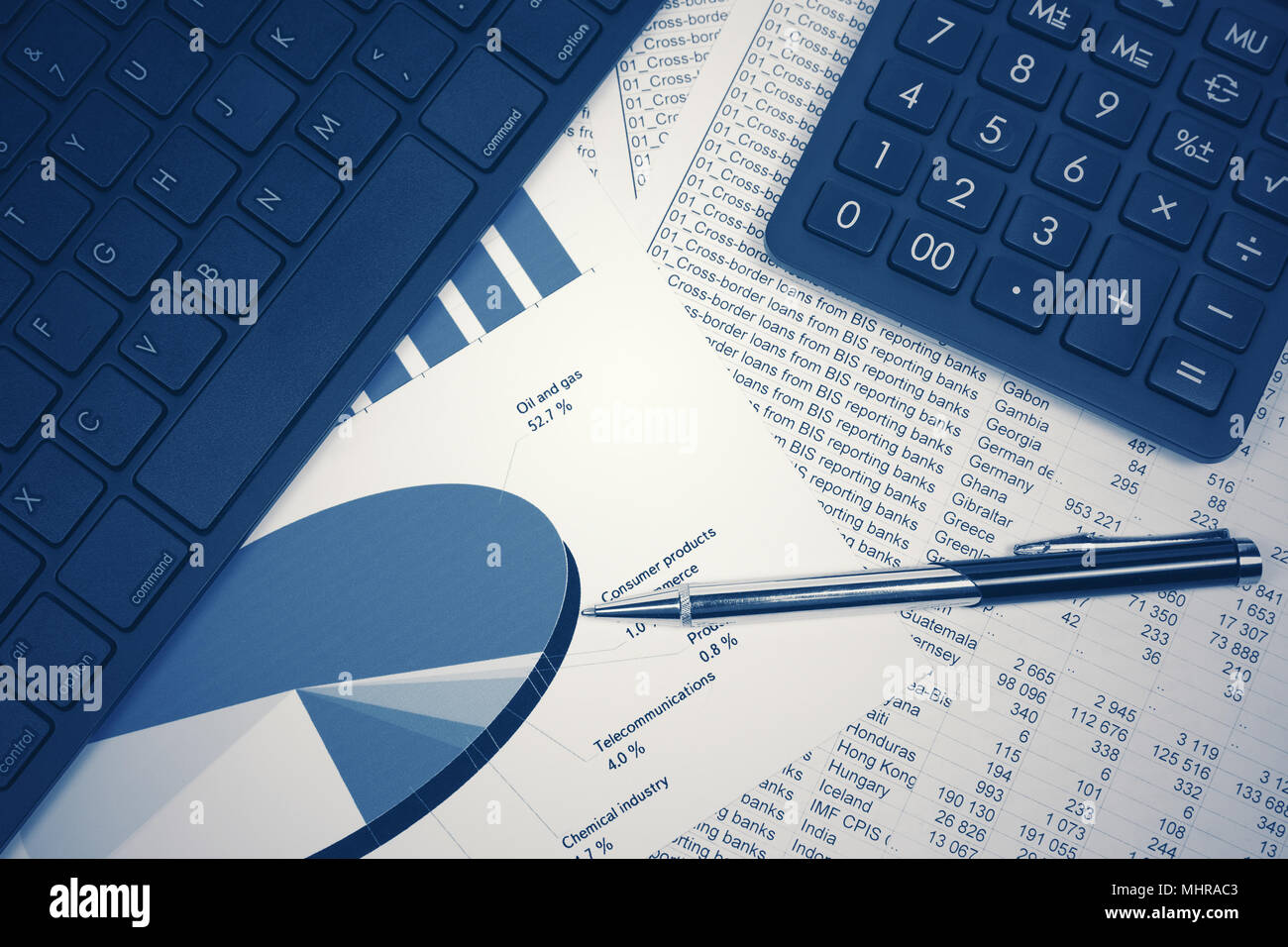 La contabilità finanziaria del mercato azionario analisi grafici Foto Stock