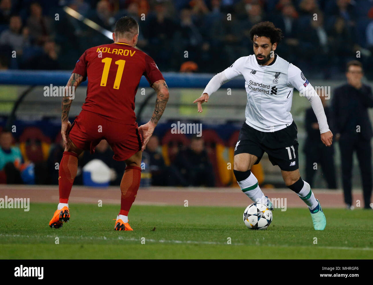 Roma, Italia. Il 2 maggio 2018. Mohamed Salah di Liverpool durante la semi finale di UEFA Champions League , come Roma - Barcellona presso lo Stadio Olimpico di Roma Italia 02 maggio 2018 Credit: agnfoto/Alamy Live News Foto Stock