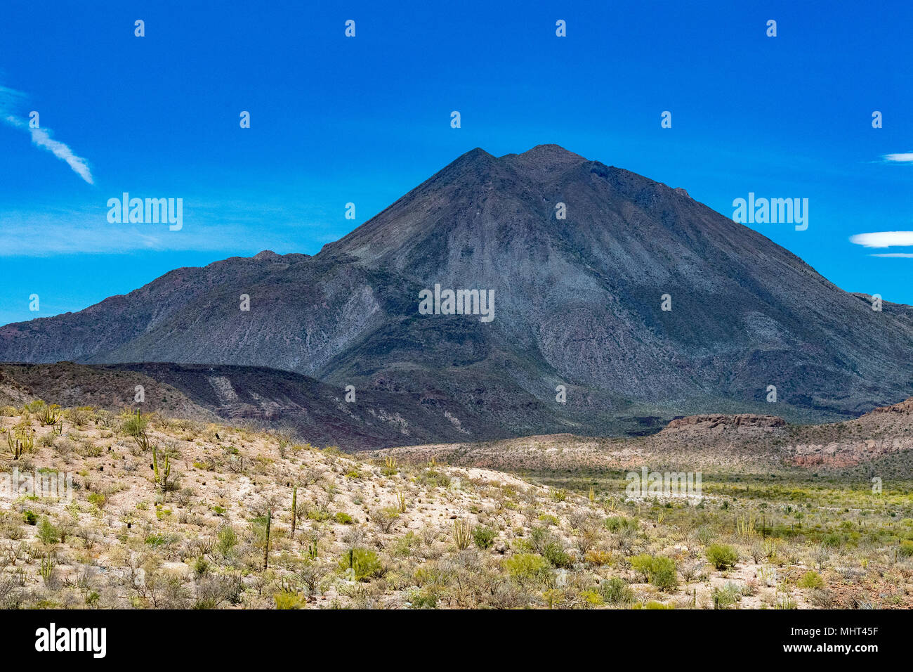 Vulcano Las tres Virgenes Messico Baja California Sur panorama paesaggio Foto Stock