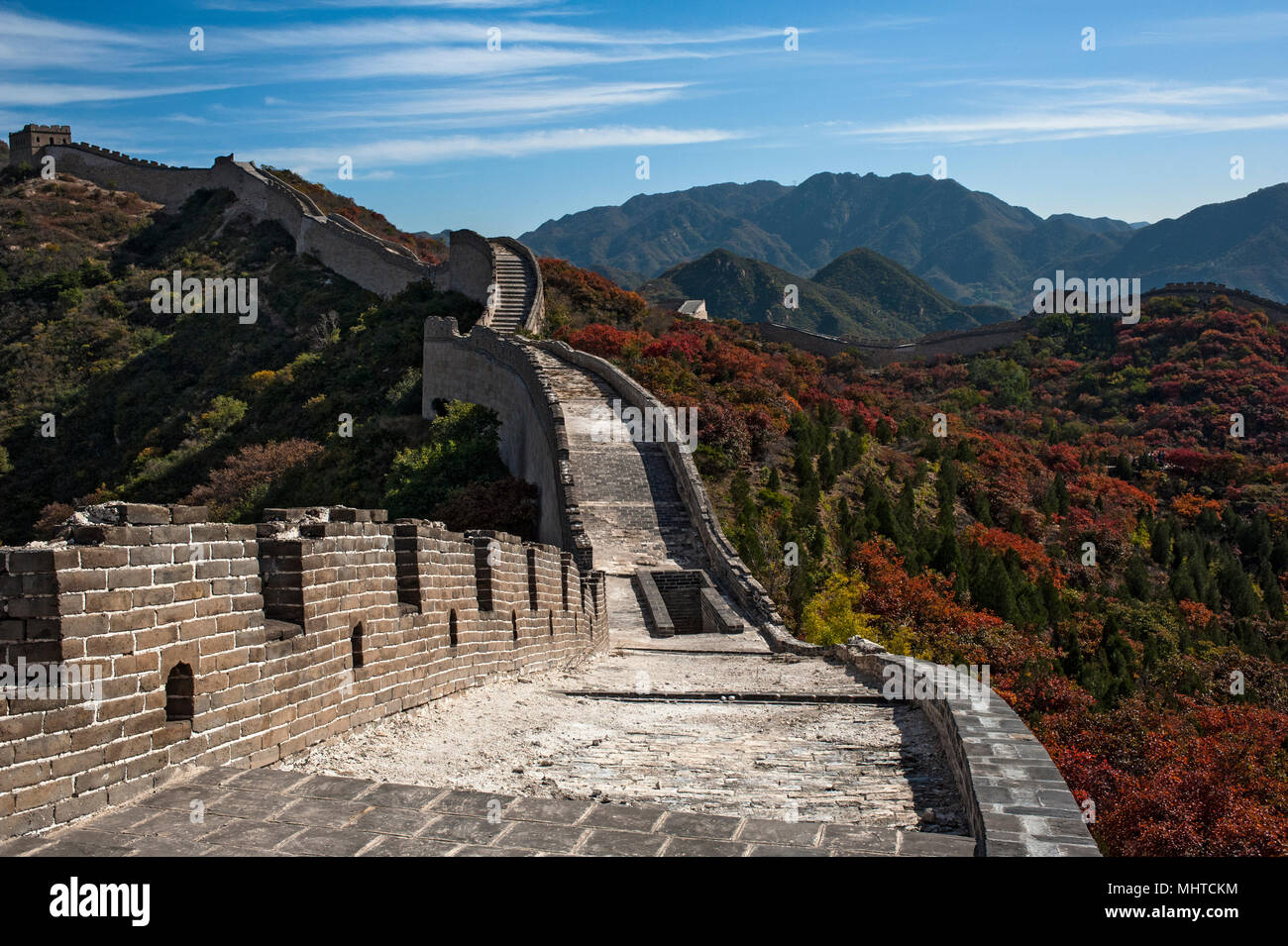Una grande parete sulla montagna in Pechino Foto Stock