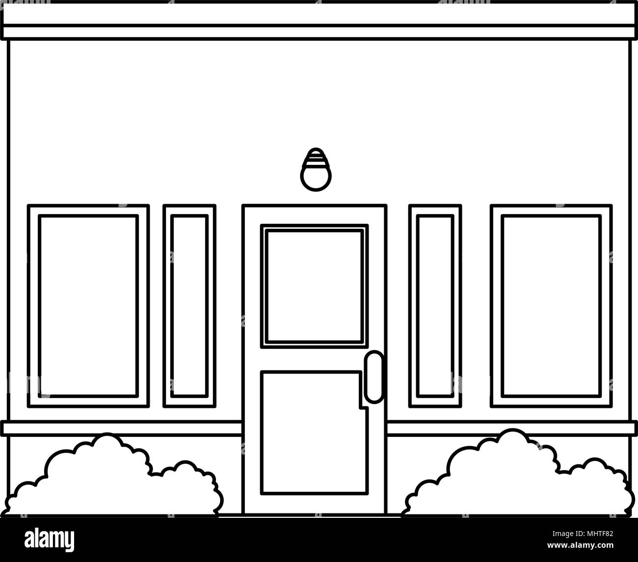 La facciata della casa icona anteriore Illustrazione Vettoriale