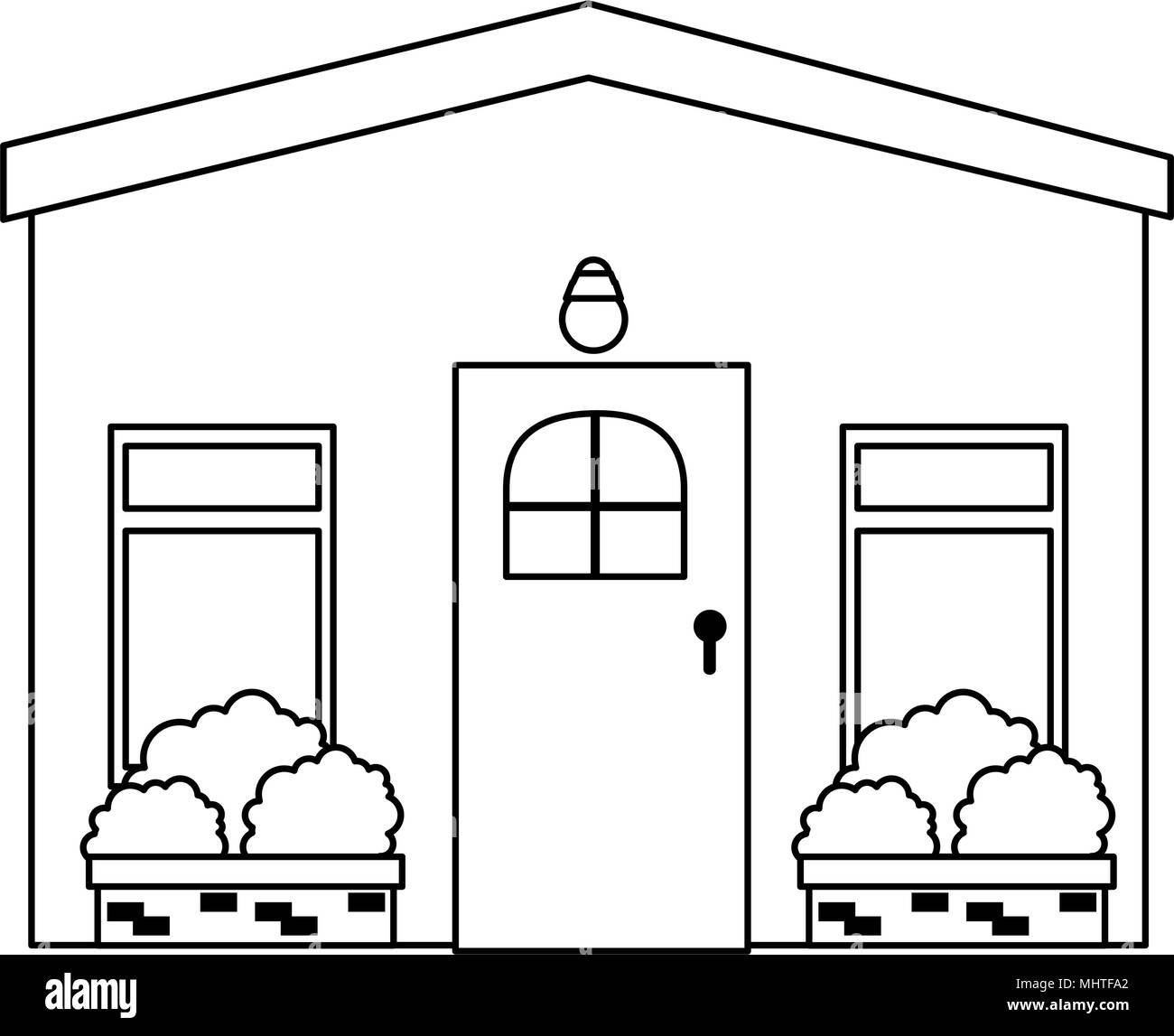 La facciata della casa icona anteriore Illustrazione Vettoriale