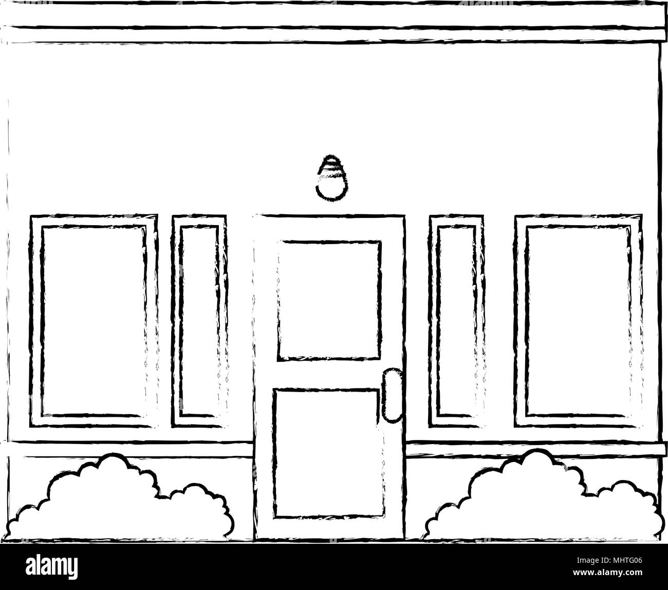 La facciata della casa icona anteriore Illustrazione Vettoriale