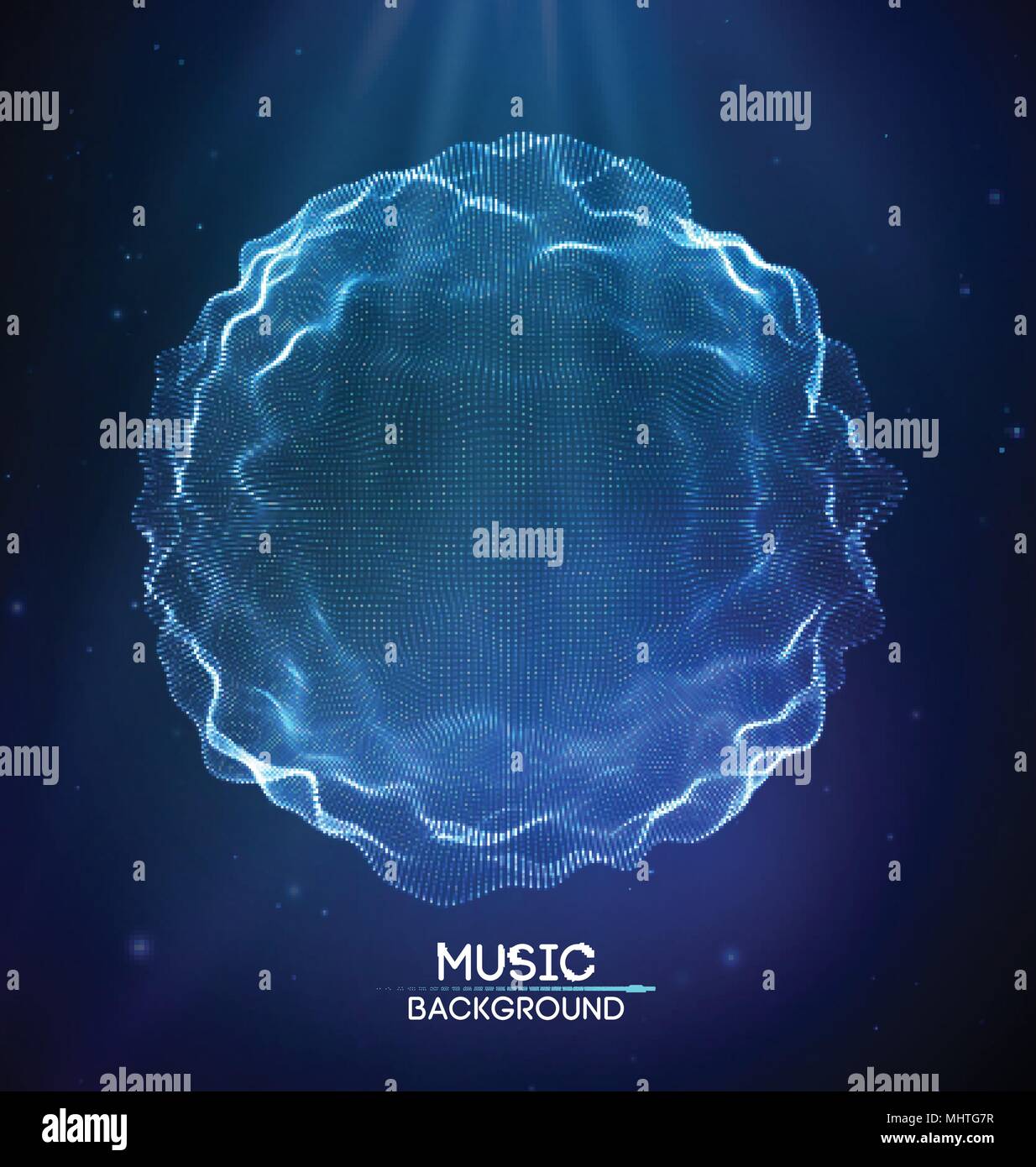 Onda sonora. Abstract sfondo al neon, vettore musica vocale, canzone della forma d'onda dello spettro digitale, audio di impulsi e frequenza equalizzatore. Illustrazione Vettoriale