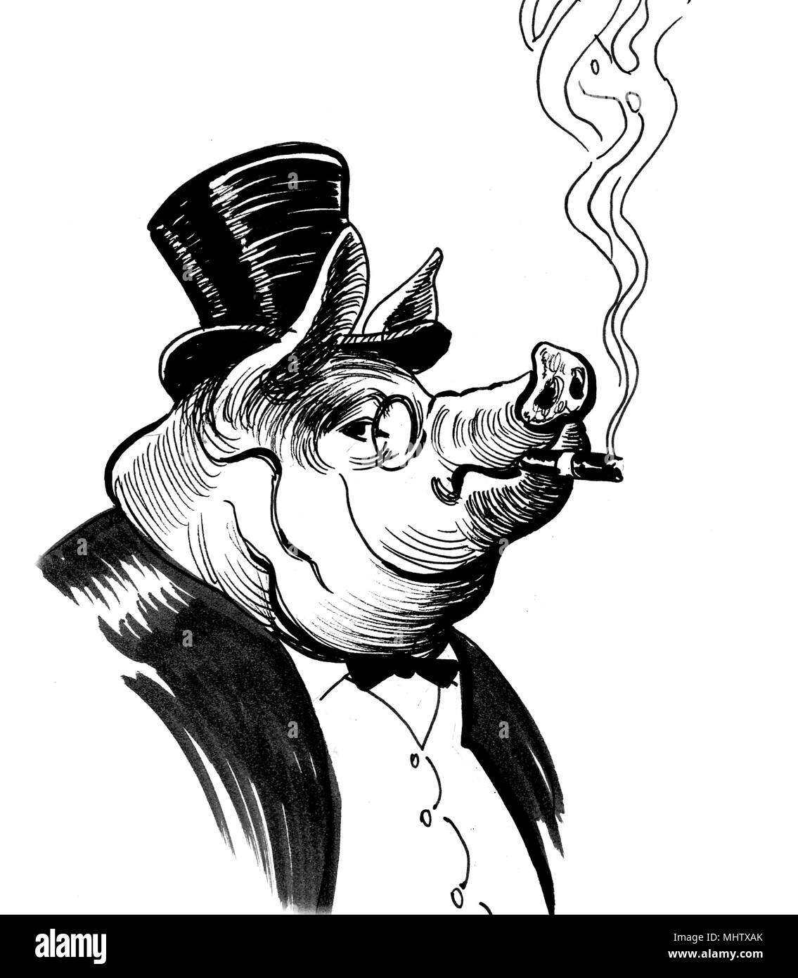 Sigaro illustrazione Foto e Immagini Stock in Bianco e Nero - Alamy, image size:1135x1390