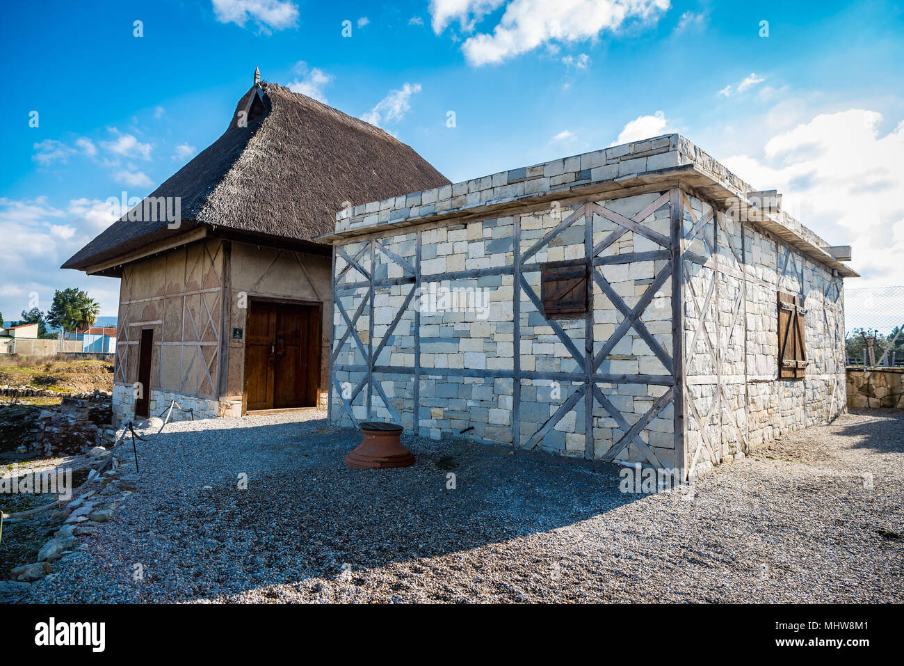 Arcaica in olio d'oliva premere a Klazomenai, urla, Izmir Foto Stock