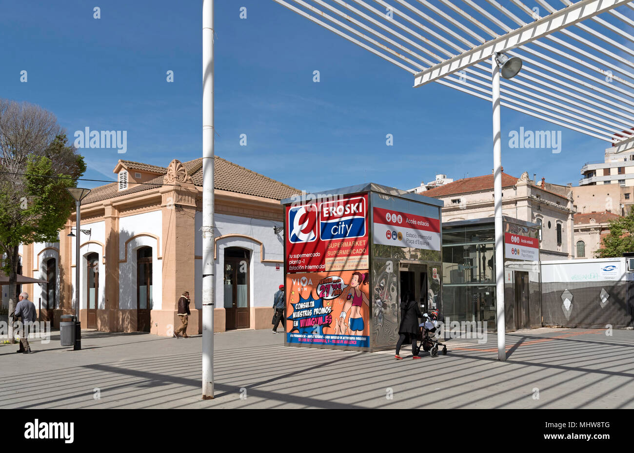 Palma di Mallorca, Spagna. 2018. Il Plaza Espanya al di fuori della stazione internazionale di Palma di Mallorca Foto Stock