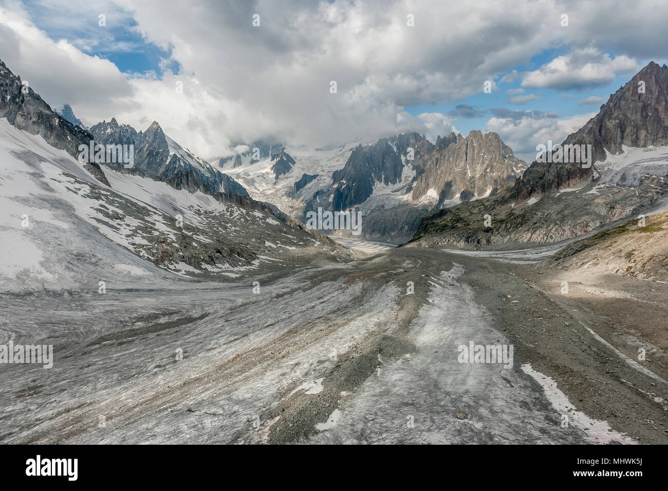Visite turistiche volo in aeroplano sopra il massiccio del Monte Bianco, regione Rhone-Alpes, Francia Foto Stock