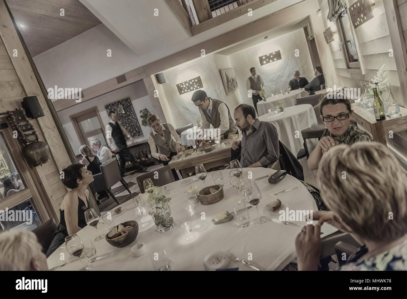 Flocons de Sel ristorante, Megève, Alta Savoia, Francia Foto Stock