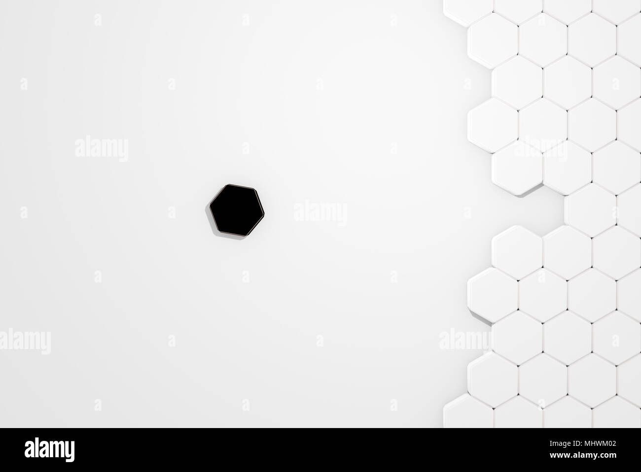 3d illustrazione la struttura a nido d'ape con un pezzo di inadatto Foto Stock