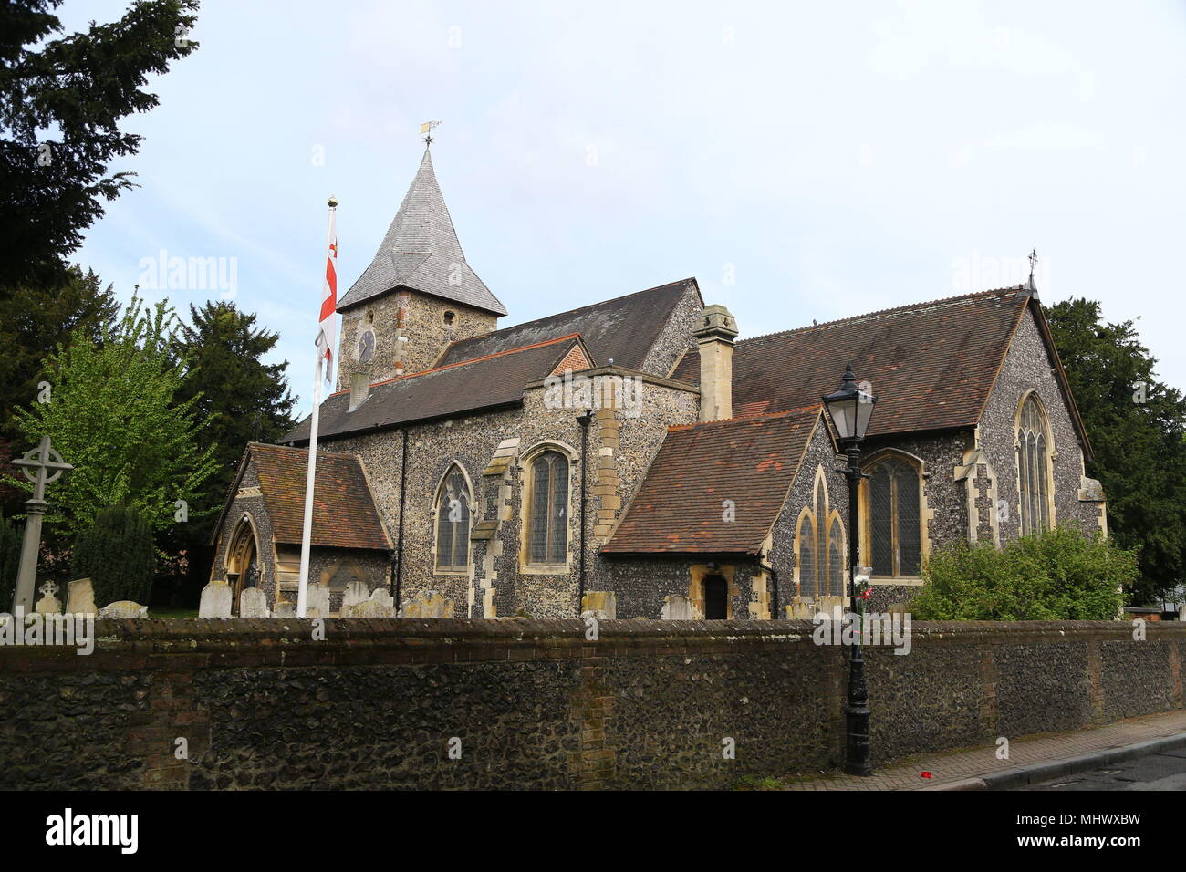 St Marys chiesa di St Mary Cray vicino a Orpington Kent dove il funerale è dovuta a prendere posto per scassinatore Henry Vincent, che è stata accoltellata da un titolare di pensione o di rendita quando ha fatto irruzione nella sua casa. Foto Stock