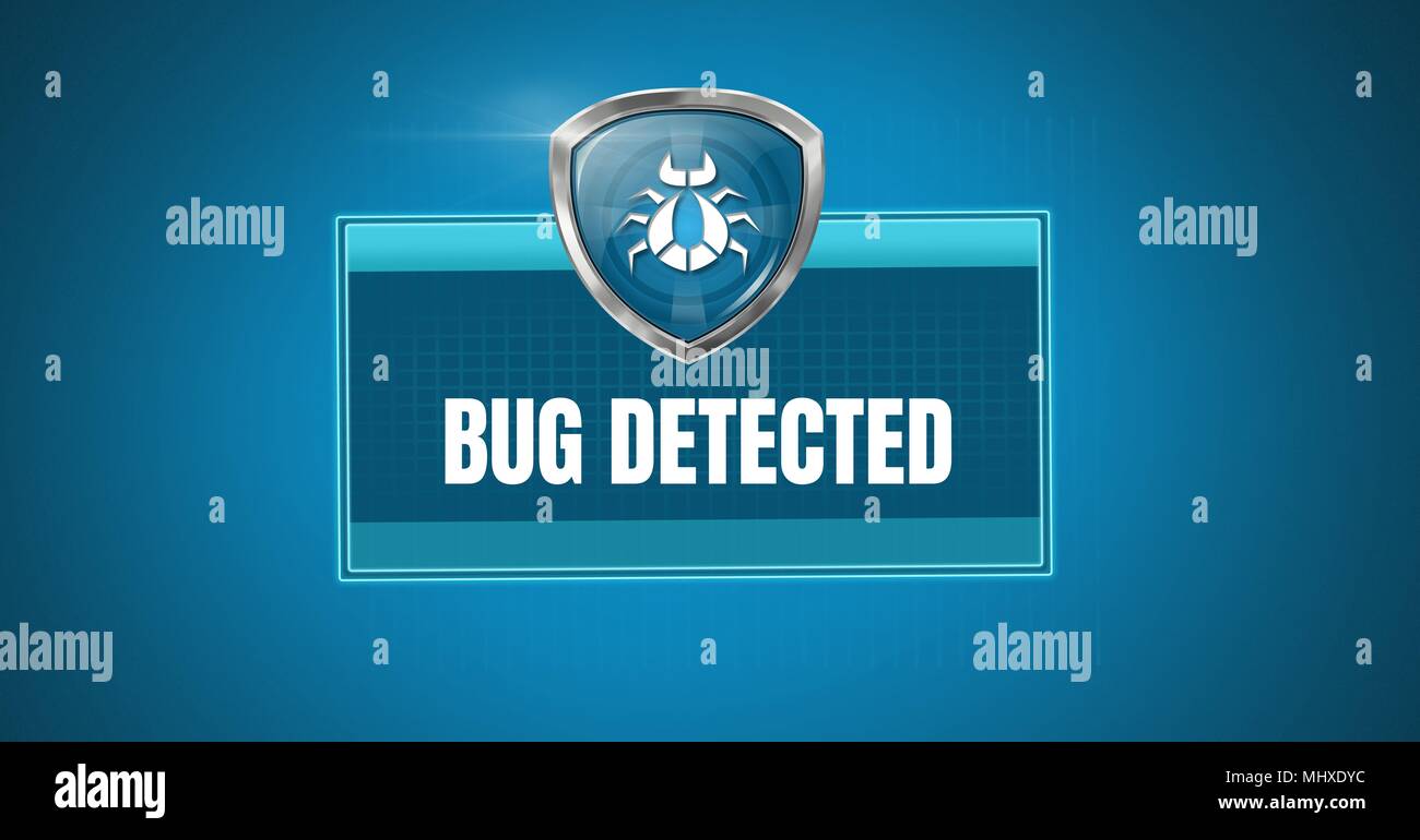 Antivirus bug rilevato e la protezione dello schermo di protezione Foto Stock