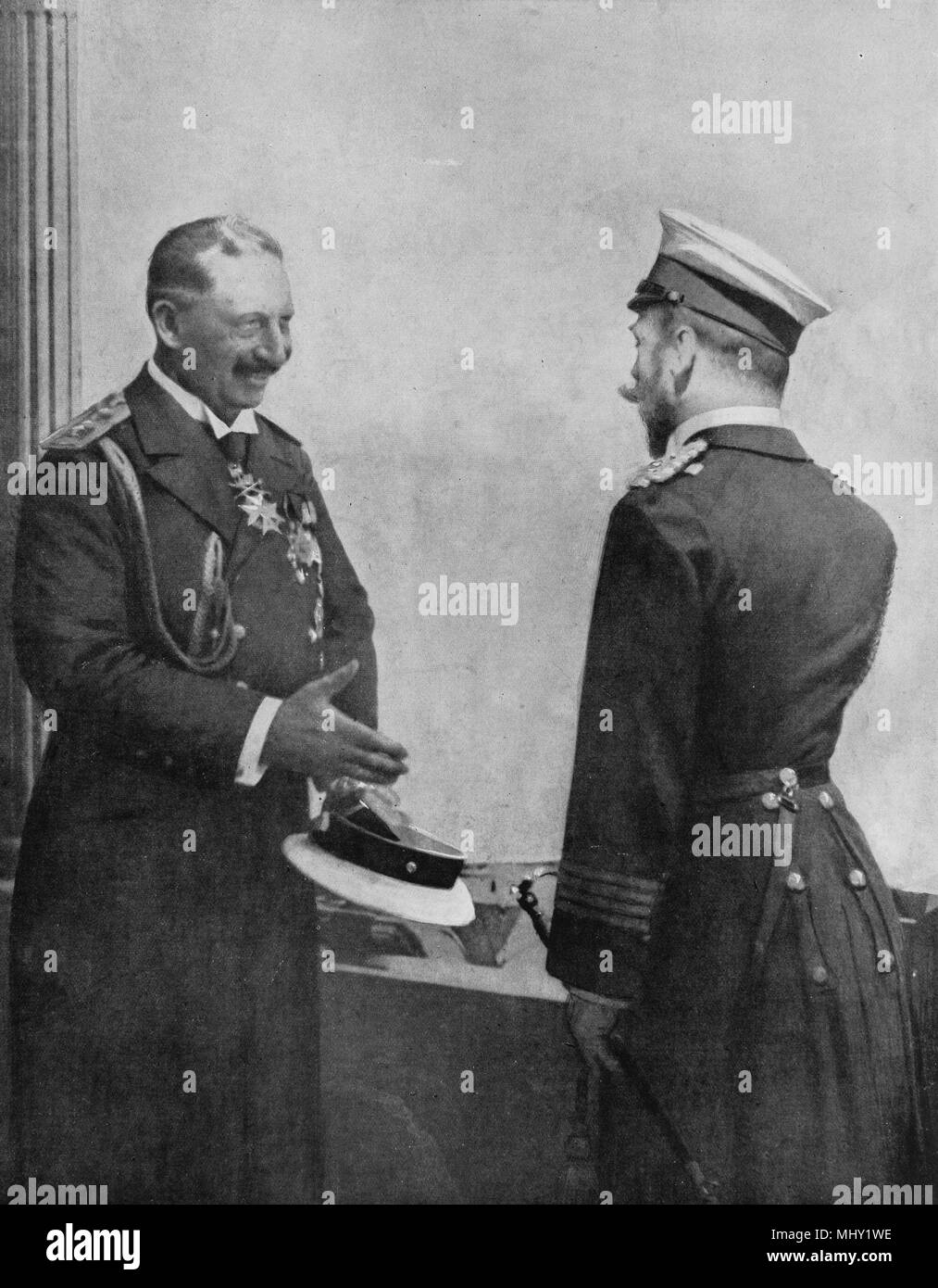 Wilhelm II l'Imperatore Tedesco e Nicholas II l'imperatore russo, la prima guerra mondiale, Germania Foto Stock