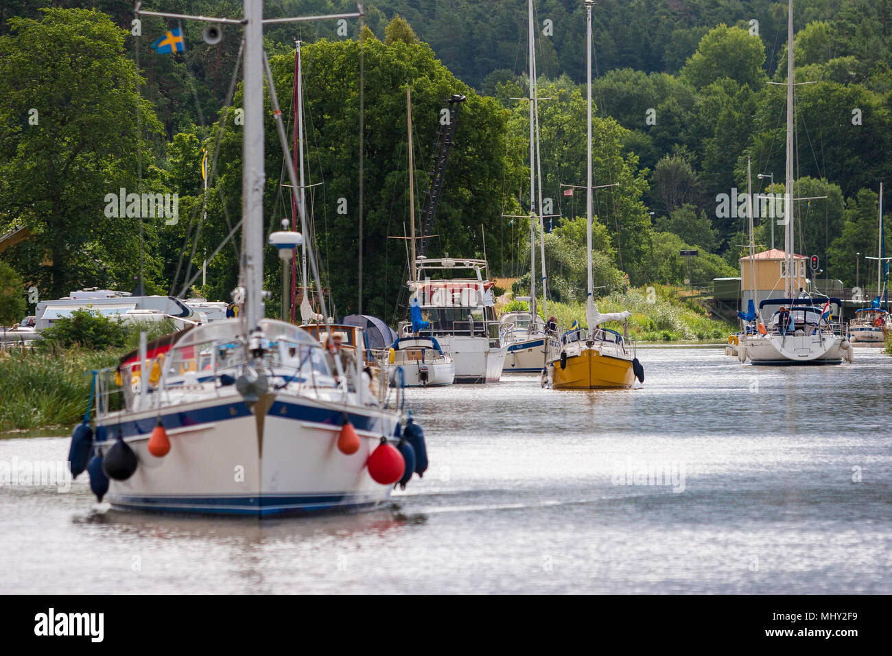 Imbarcazioni da diporto in Goetacanal,Svezia Foto Stock