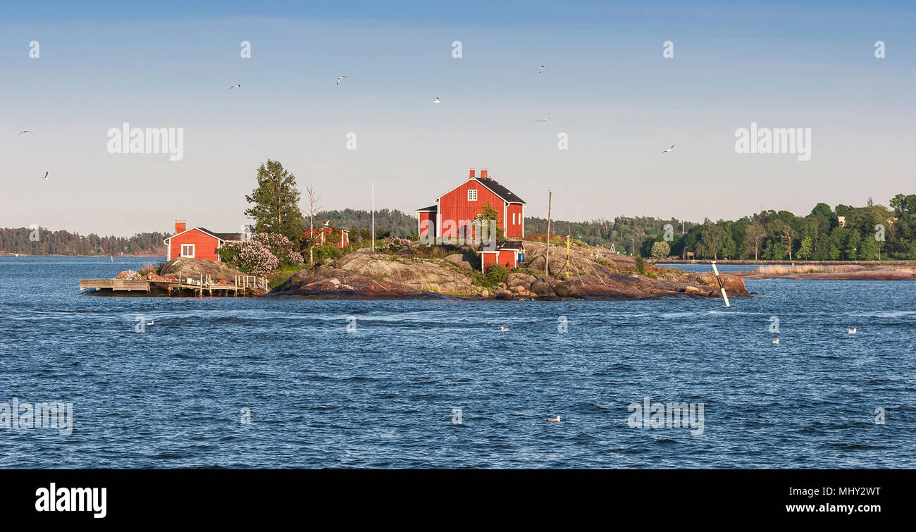 Isole skerry in Turku Archipelgo, Finlandia Foto Stock