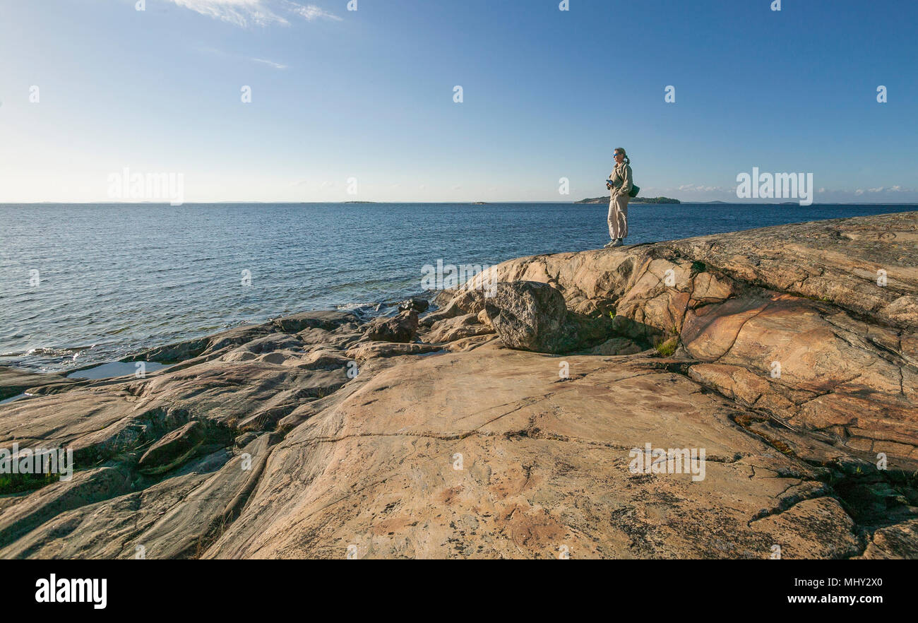 Isole skerry in Turku Archipelgo, Finlandia Foto Stock