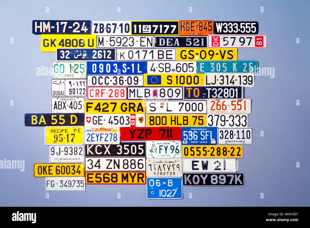Consiglio di amministrazione di international le targhe delle auto Foto Stock