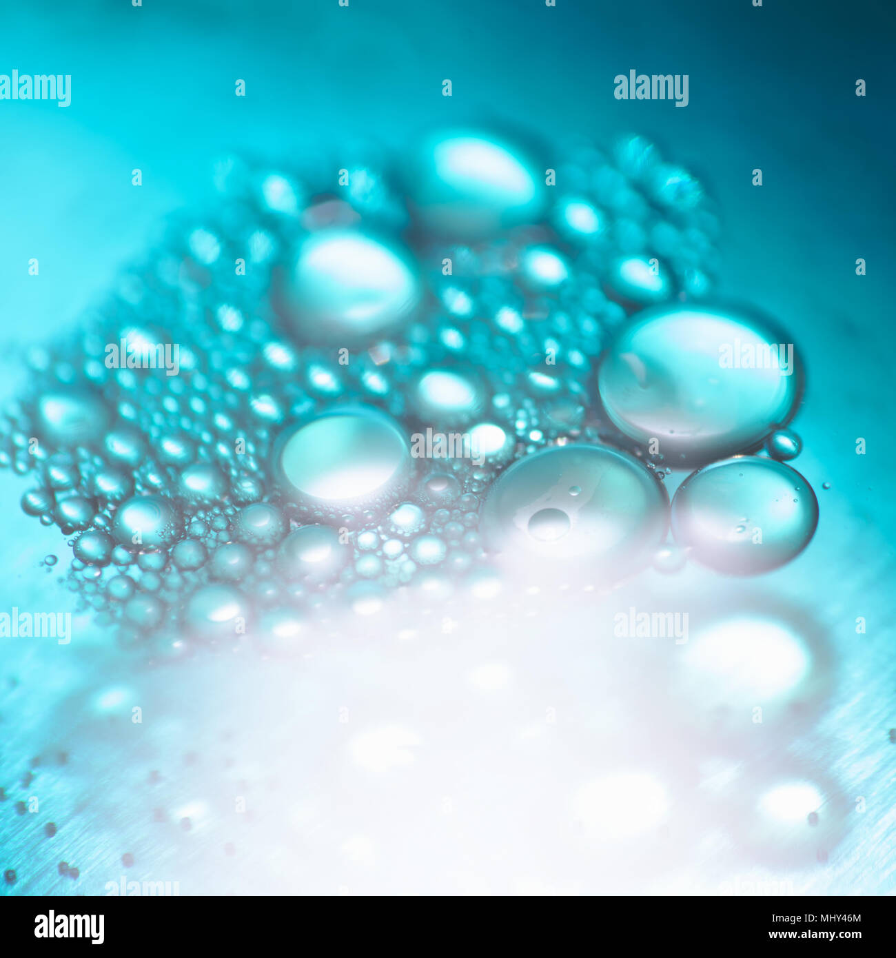 Macro close up di bolle di sapone aspetto immagine scientifica della cella e la membrana cellulare Foto Stock