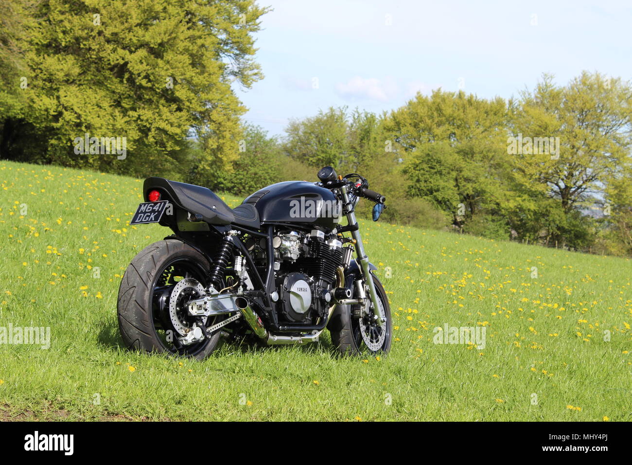 Yamaha XJR1300 ricostruito ad un Café Racer. Foto Stock