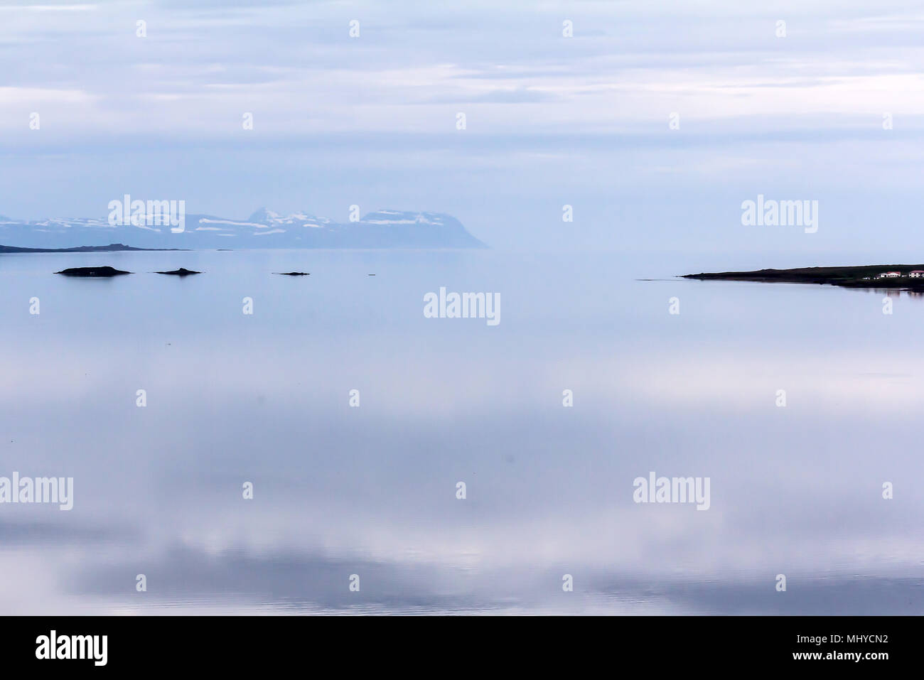 Vista bellissima del Hurtafjordur, Islanda. Foto Stock