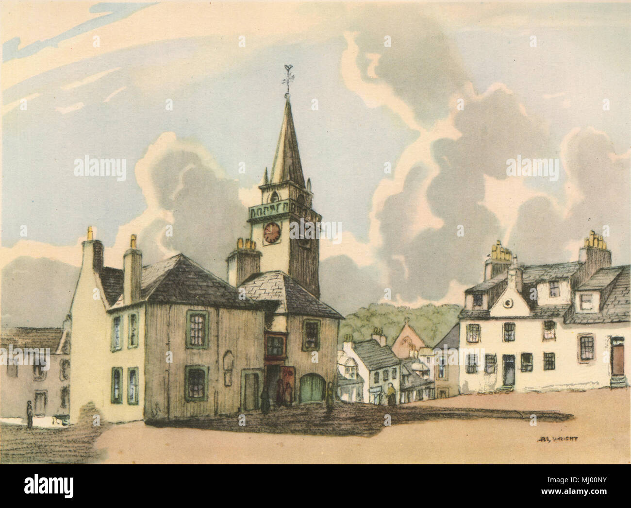 KILBARCHAN. Il Knowe. Renfrewshire. La Scozia. Da James Wright 1952 antica stampa Foto Stock