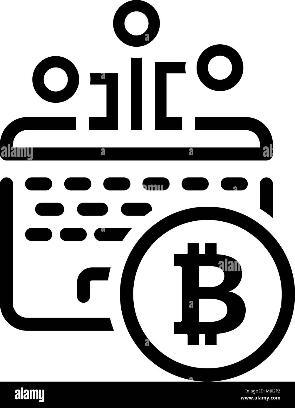 Bitcoin Mining Icona. Illustrazione Vettoriale