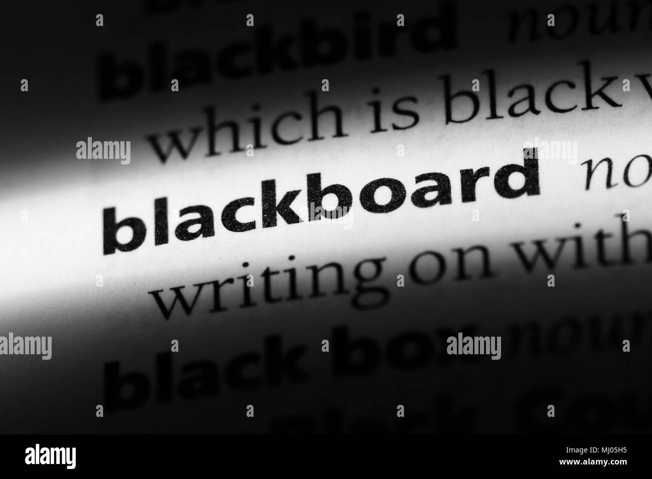 Blackboard parola in un dizionario. blackboard concetto. Foto Stock