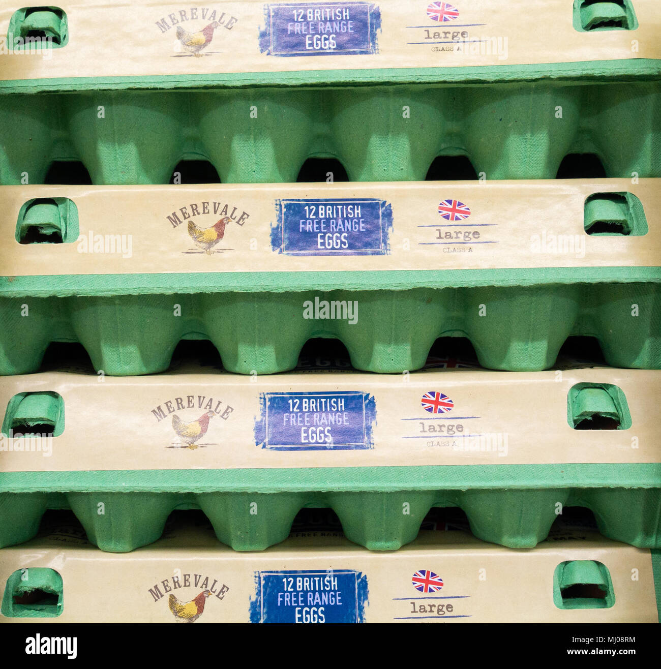 Merevale free range egs in Aldi store. Regno Unito Foto Stock