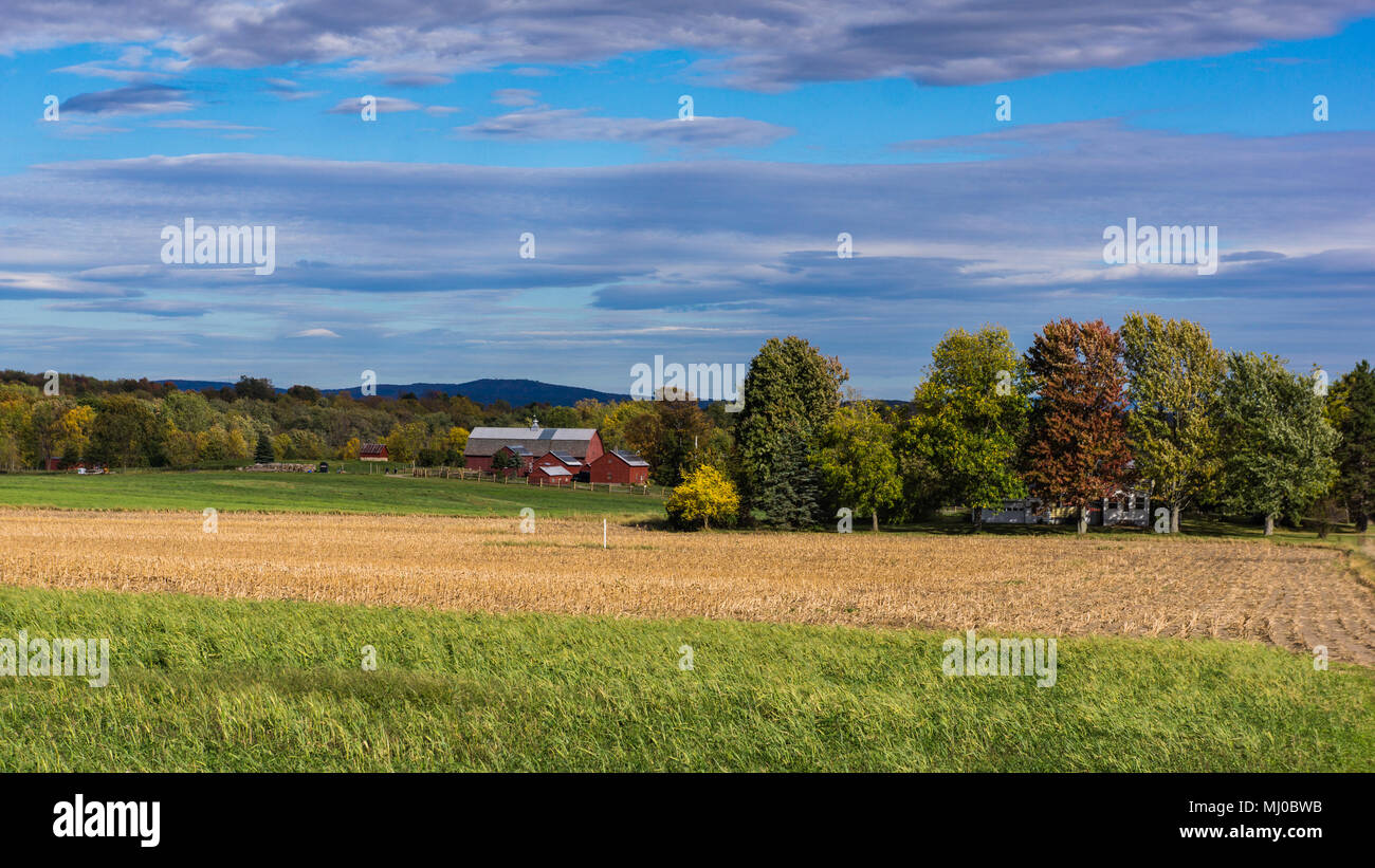 Paesaggio della fattoria sul Grand Isle, uno del Lago Champlain isole in Vermont Foto Stock