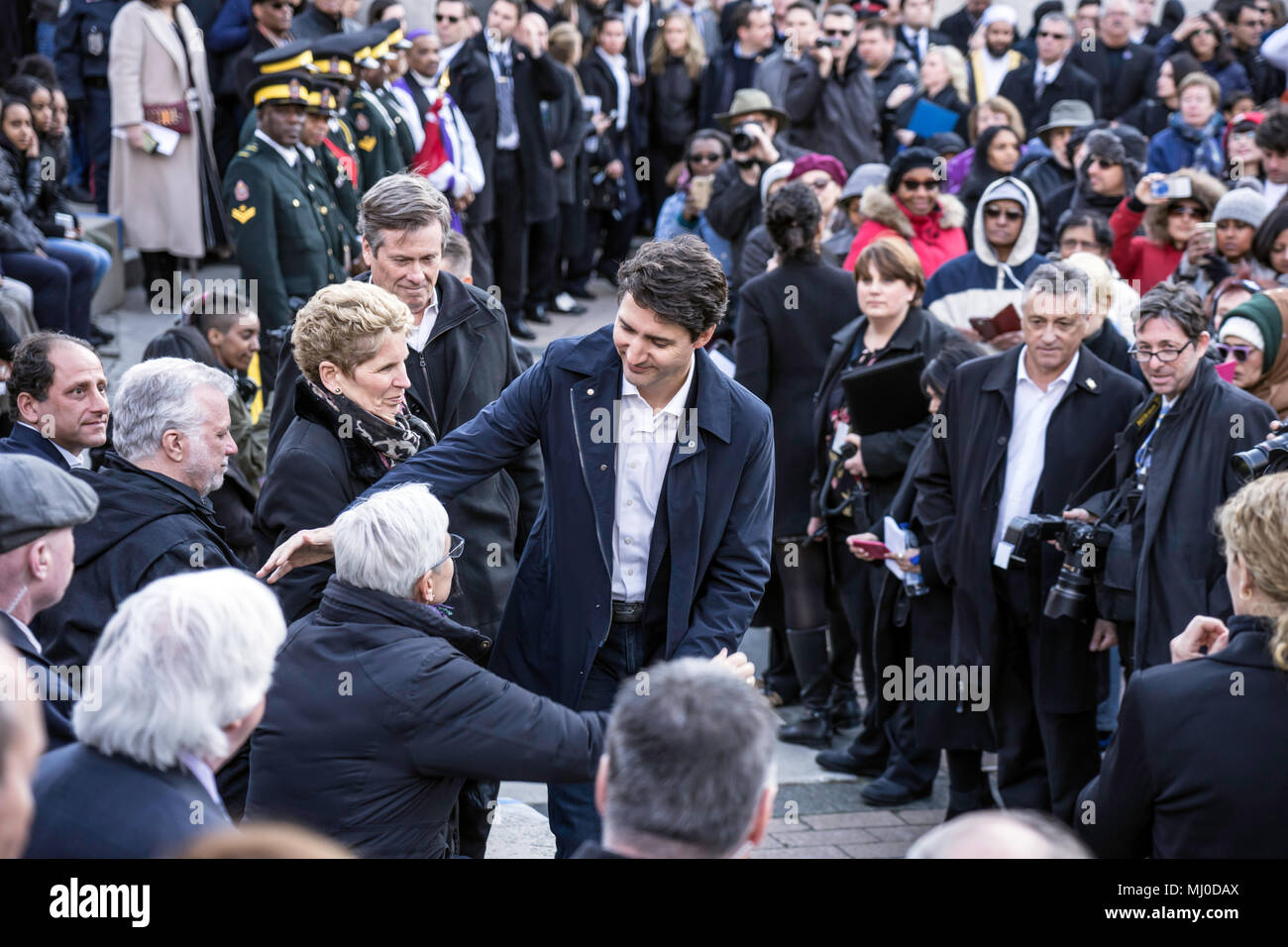 Veglia di lutto, Van attacco TorontoStrong, Primo Ministro Justin Trudeau,Governatore Generale Julie Payette,Premier Kathleen Wynne,Mayor John Tory,Toronto, Foto Stock