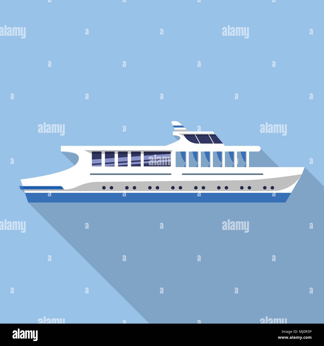 Viaggio nave fiume icona, stile piatto Illustrazione Vettoriale