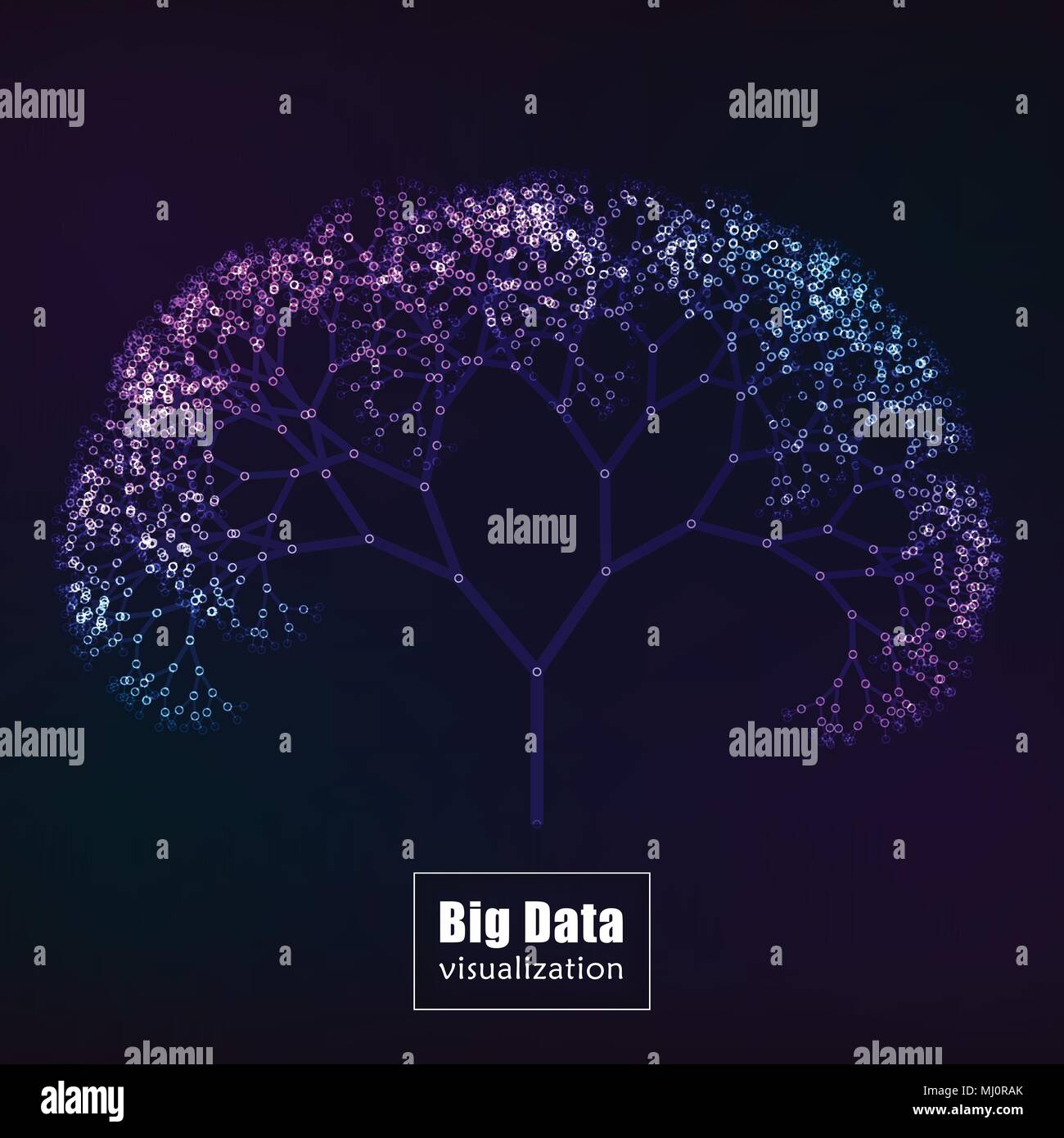 Grande per la visualizzazione di dati. incandescente vettore ad albero Illustrazione Vettoriale