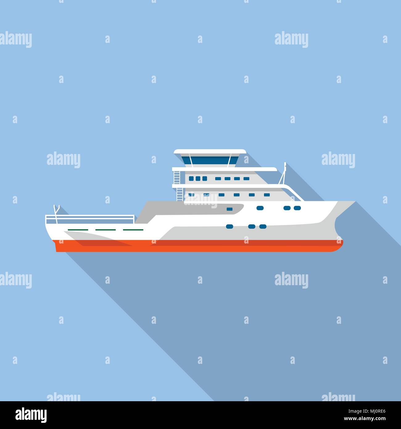 Nave pattuglia icona, stile piatto Illustrazione Vettoriale