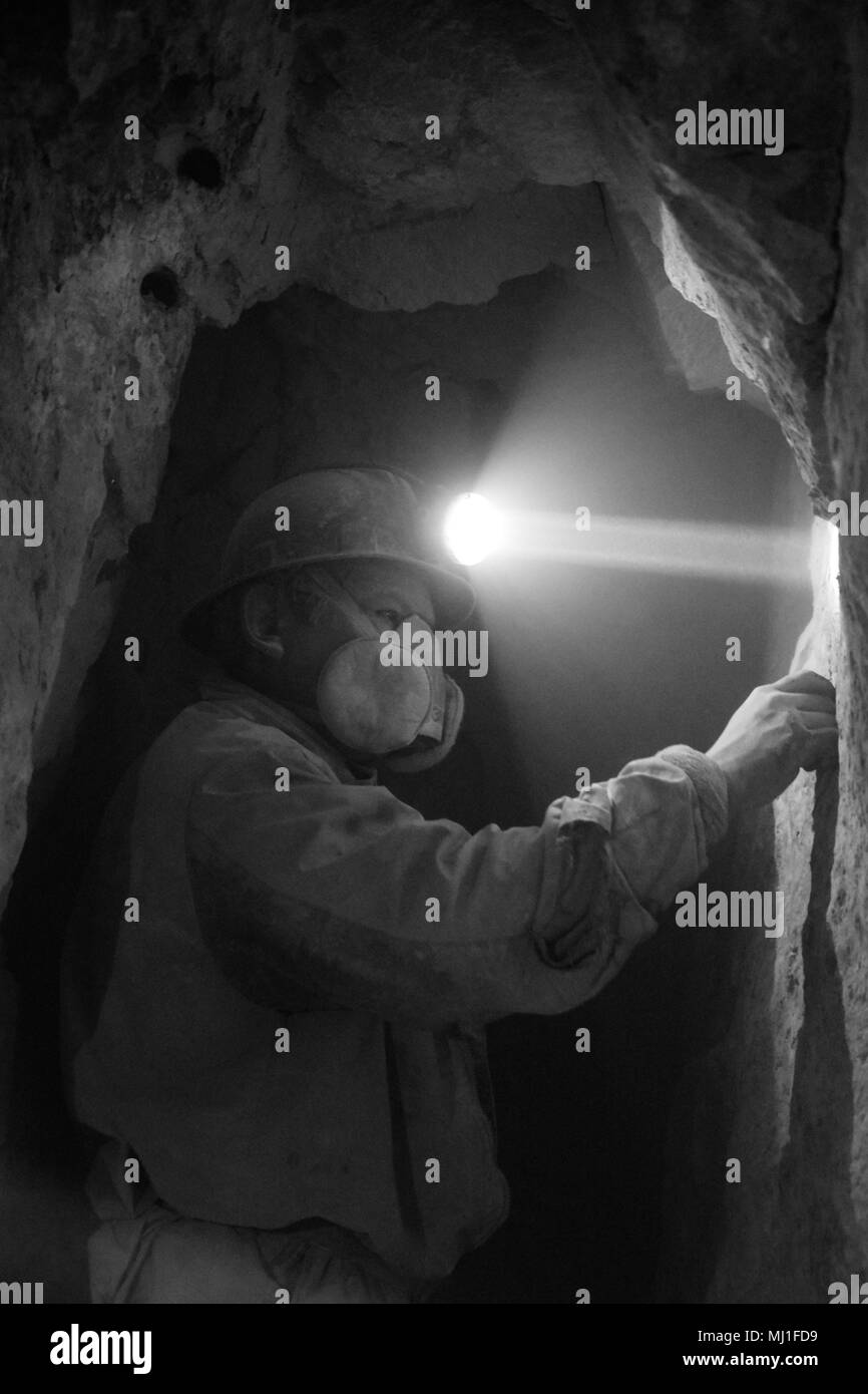 Il minatore nelle miniere di Potosí (Bolivia) Foto Stock