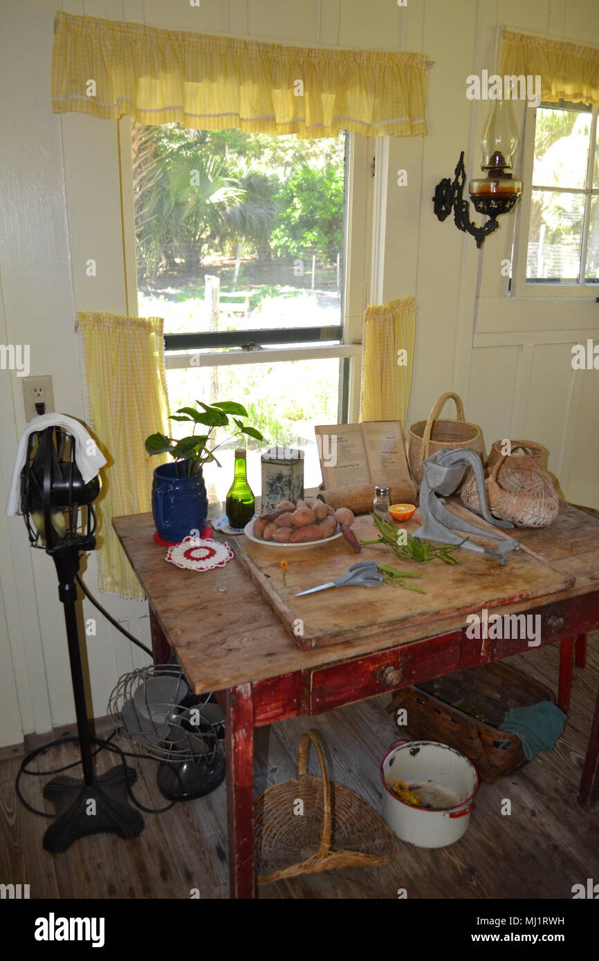 Marjorie Kinnan Rawlings State Historic State Park-Kitchen Foto Stock