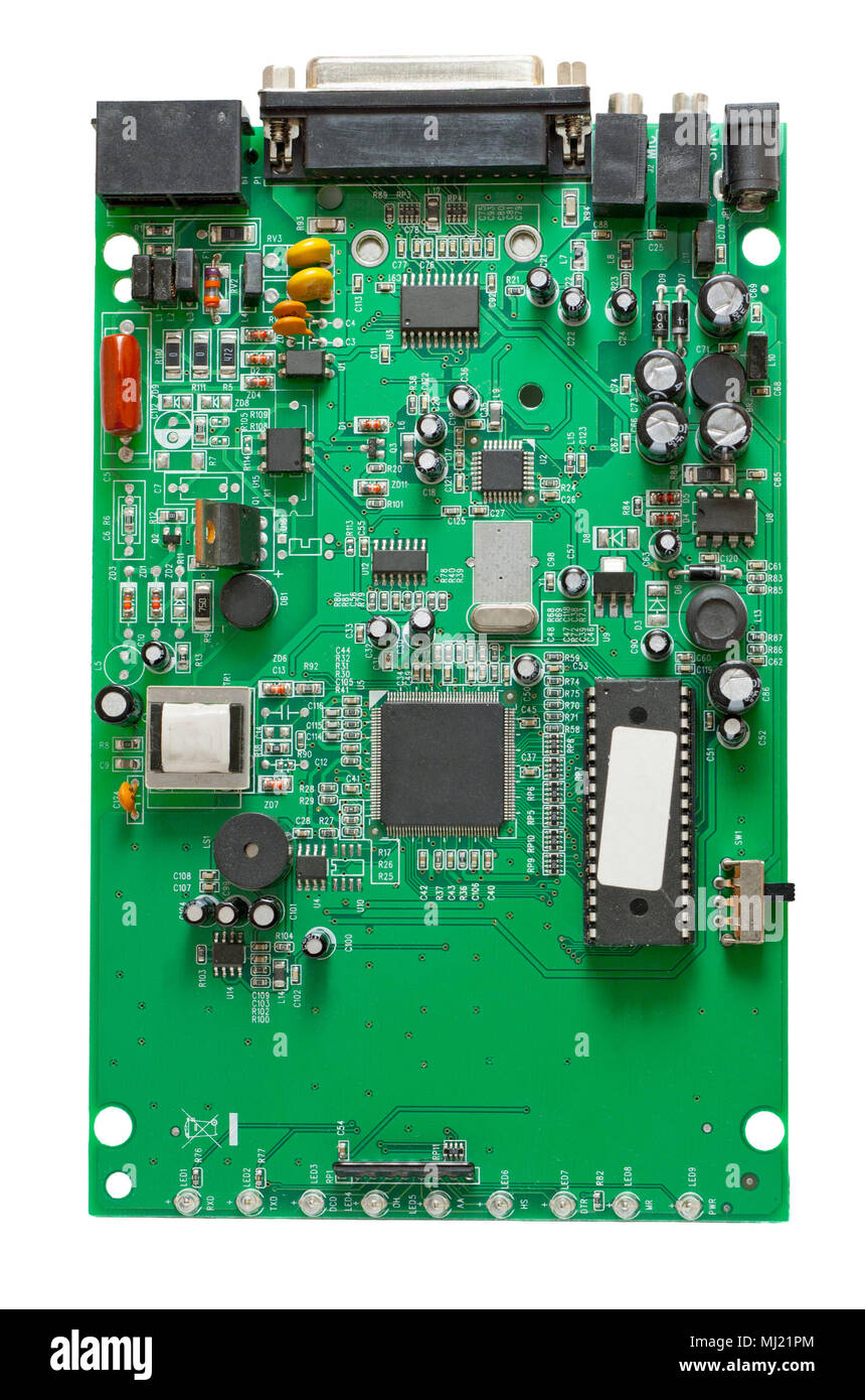 Il circuito di un esterno modem dial-up Foto Stock
