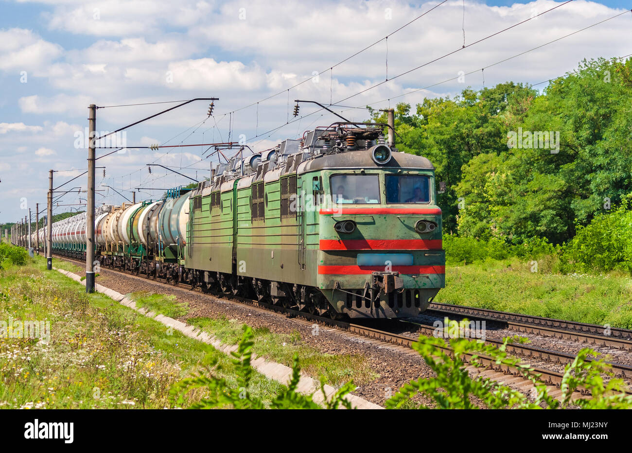 Olio e gas liquefatto trasporto tramite ferrovia Foto Stock