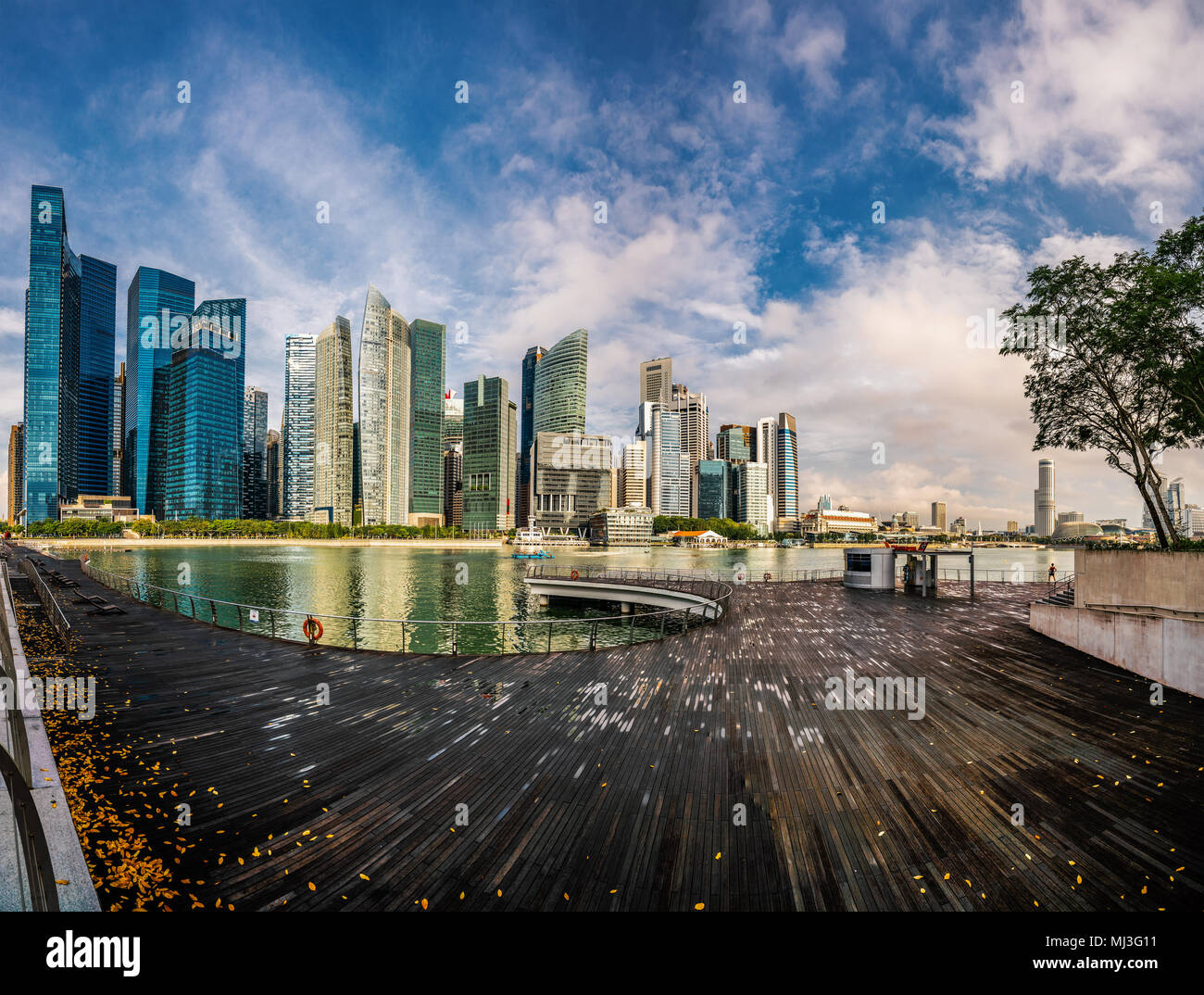 Vista panoramica della città di Singapore Foto Stock