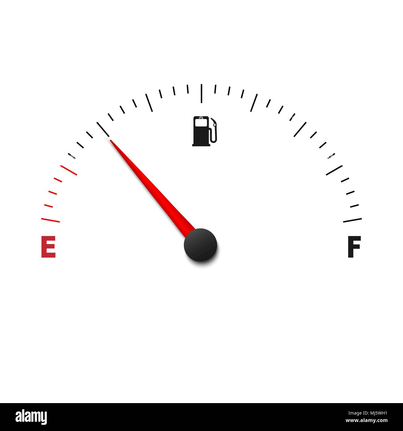 Svuotare il carburante manometro misuratore illustrazione vettoriale Illustrazione Vettoriale