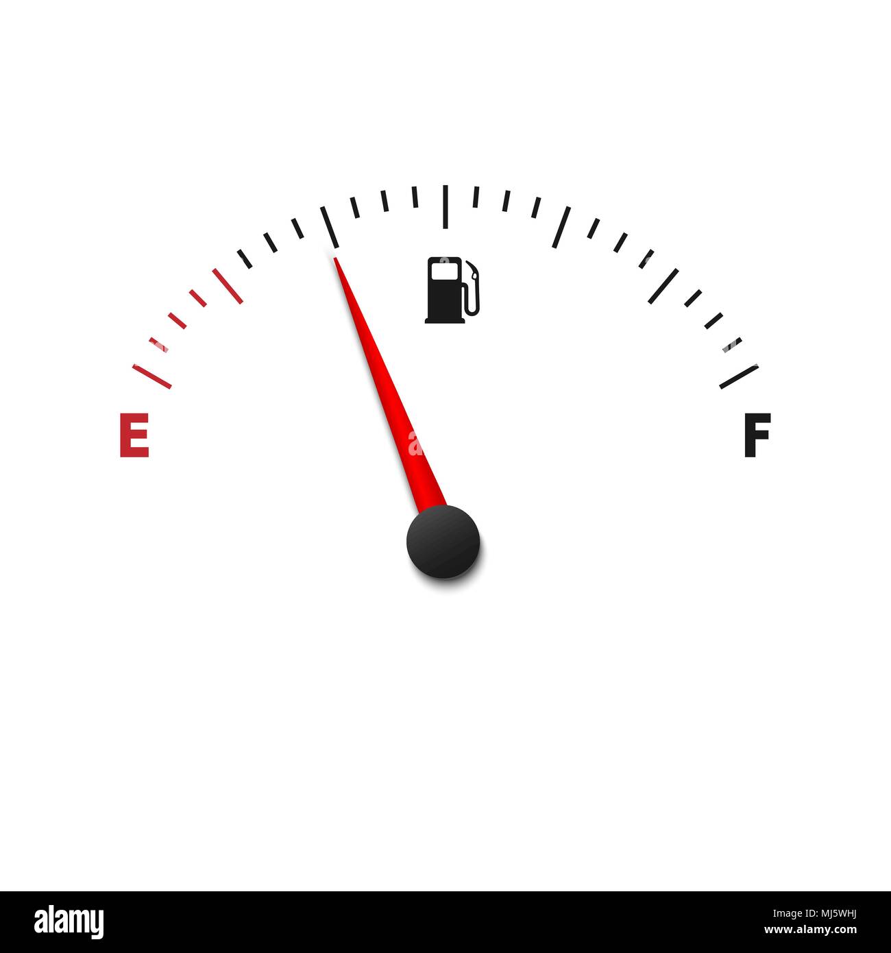 Svuotare il carburante manometro misuratore illustrazione vettoriale Illustrazione Vettoriale