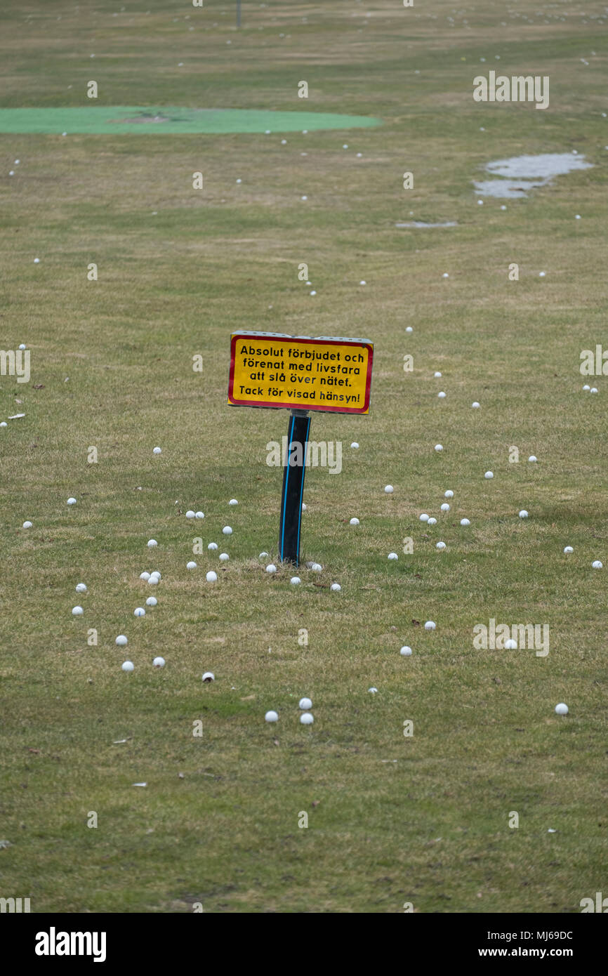 Divieto per il campo da golf, Sollentuna, Svezia. Foto Stock