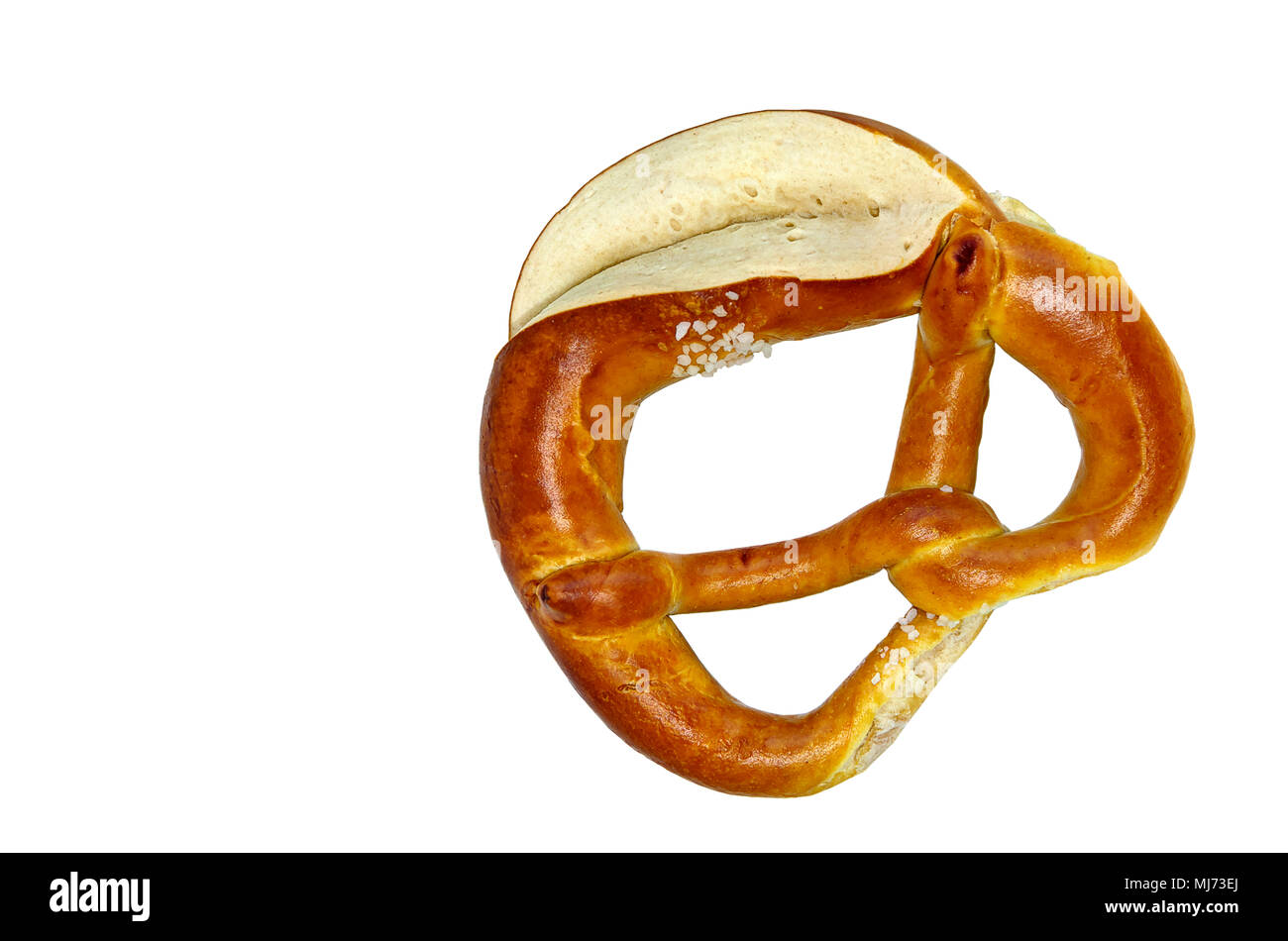 Tipico tedesco pretzel come tradizionalmente cotto della Baviera e della Svevia. Foto Stock