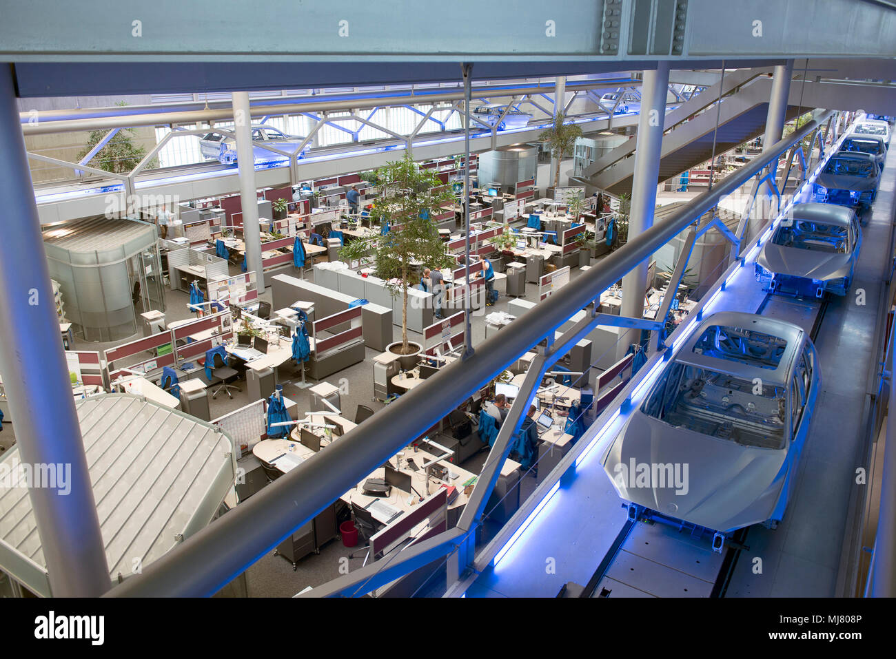 L'edificio centrale, stabilimento BMW di Lipsia Foto Stock