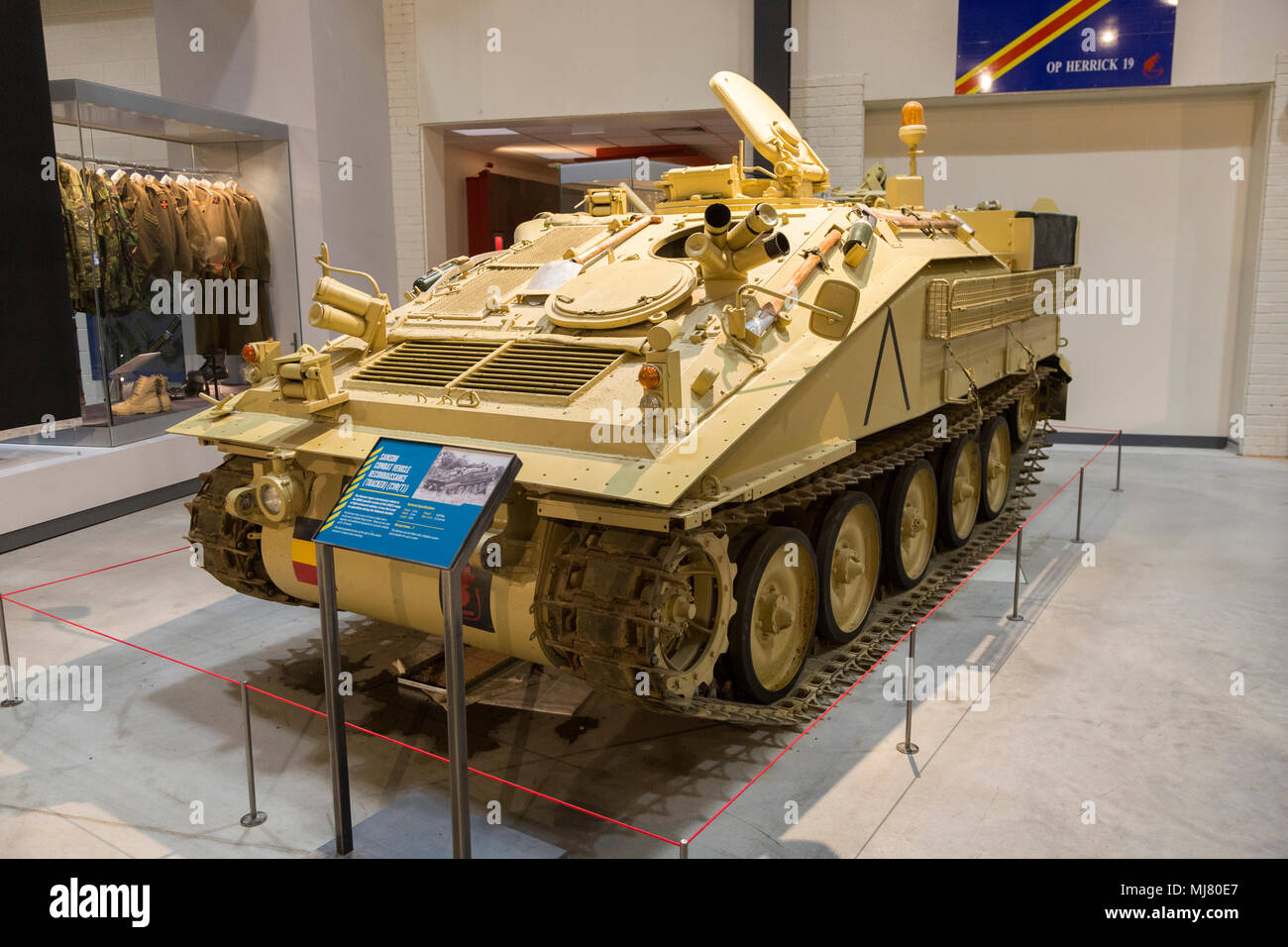 Sansone combattere la ricognizione del veicolo cingolato (CVR(T)), REME Museum, MOD Lyneham, Wiltshire, Inghilterra, Regno Unito Foto Stock