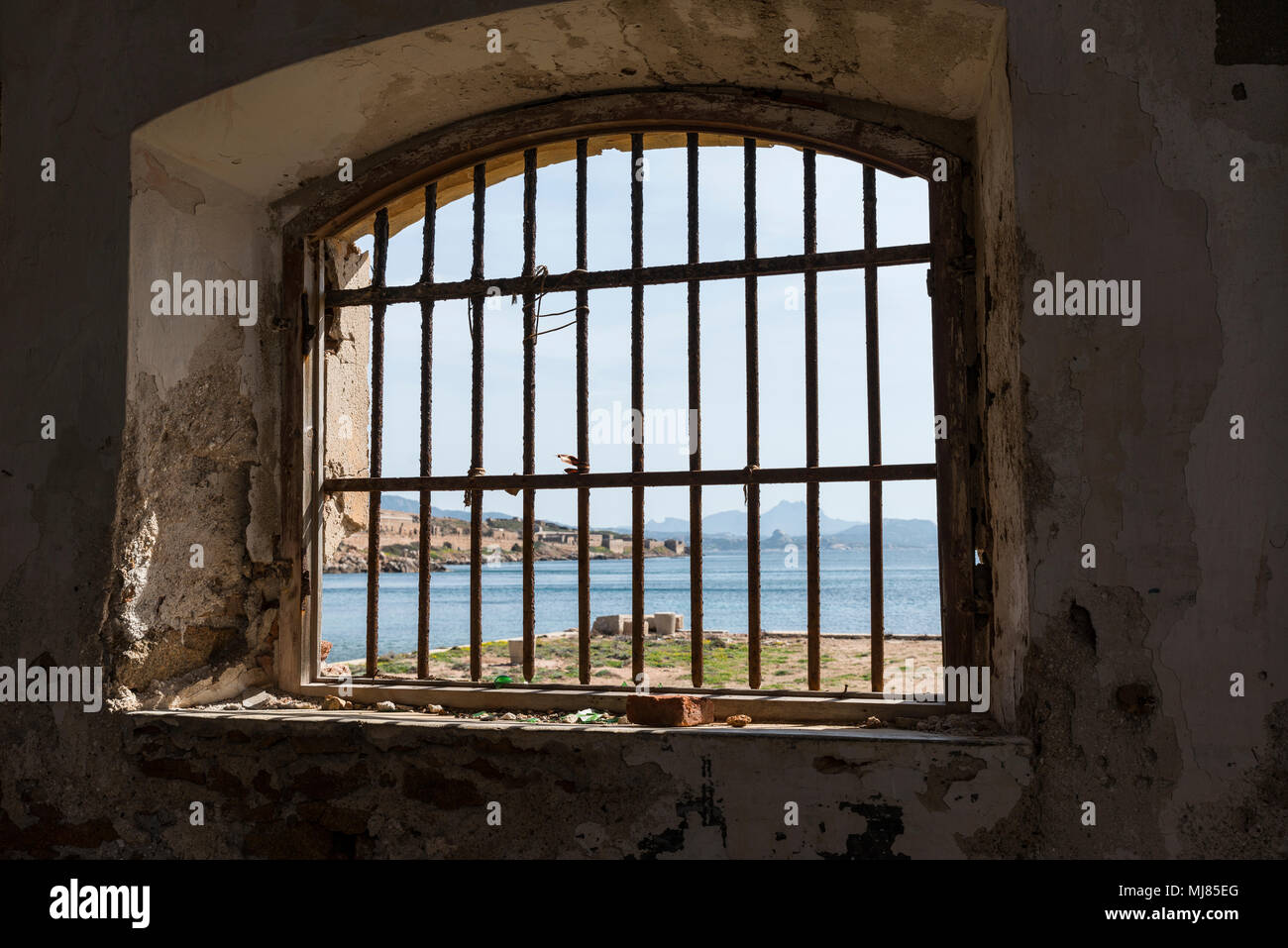 Vista dal carcere per il mondo libero Foto Stock