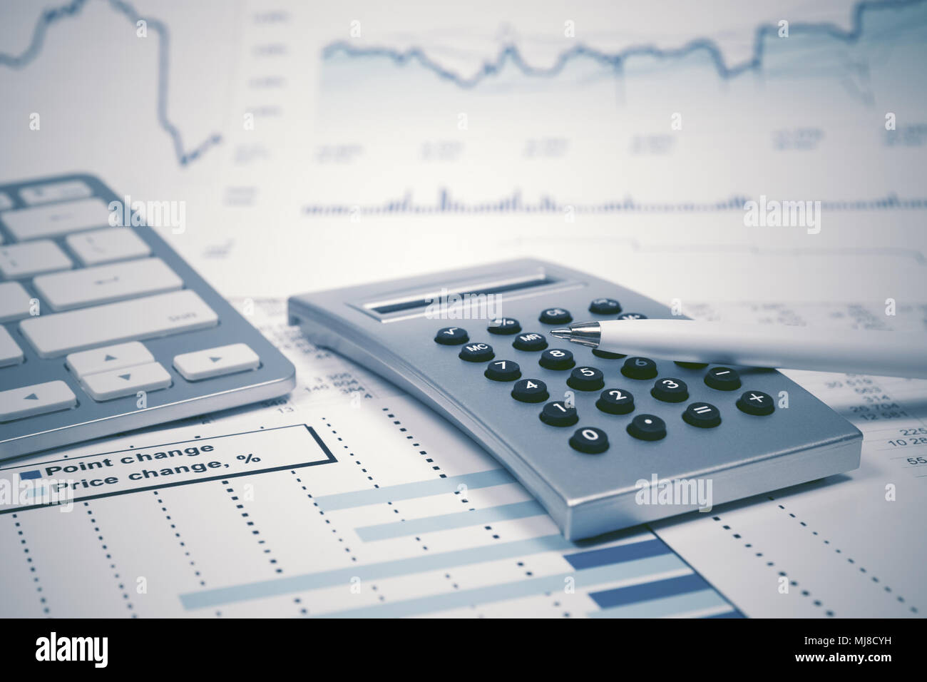 La contabilità finanziaria del mercato azionario analisi grafici Foto Stock