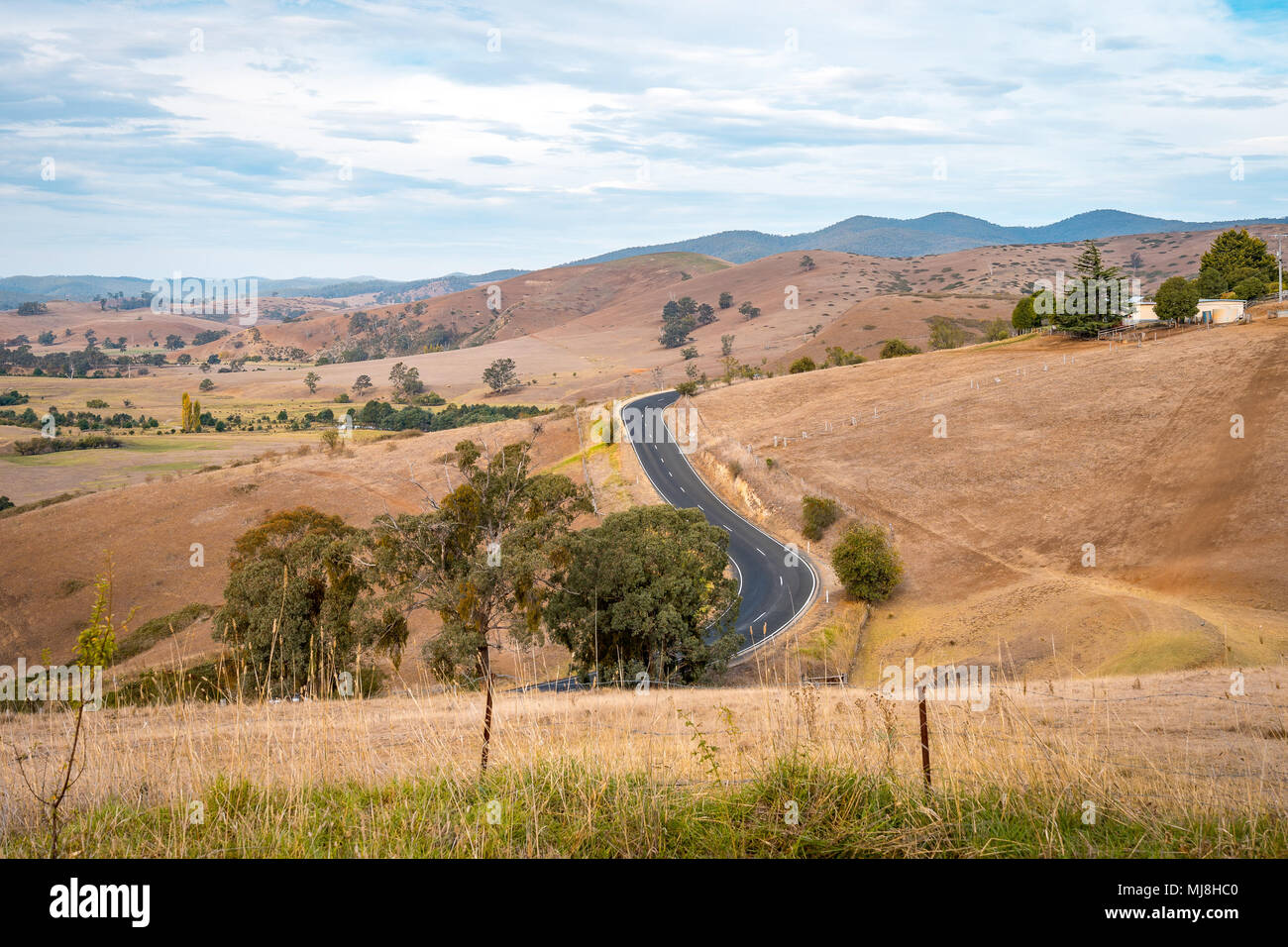 Strada aperta in Australia rurale Foto Stock