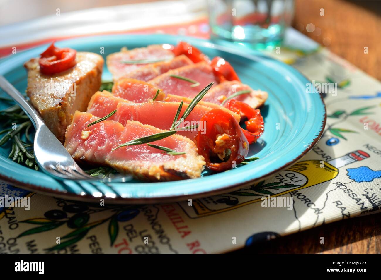 Deliziosa bistecca di tonno Foto Stock