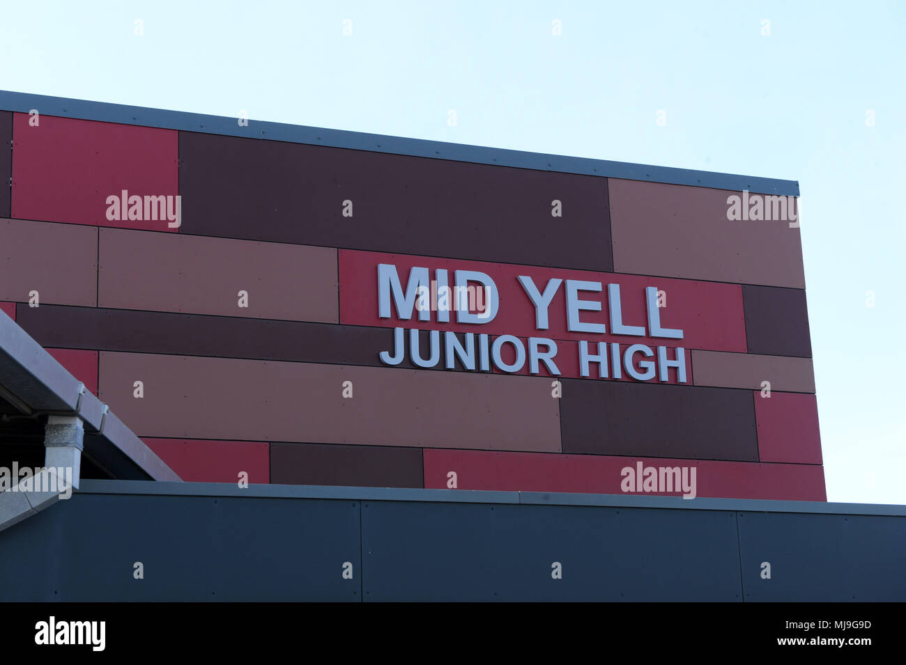 Metà Yell Junior High School in Isola di Yell in Shetland Foto Stock
